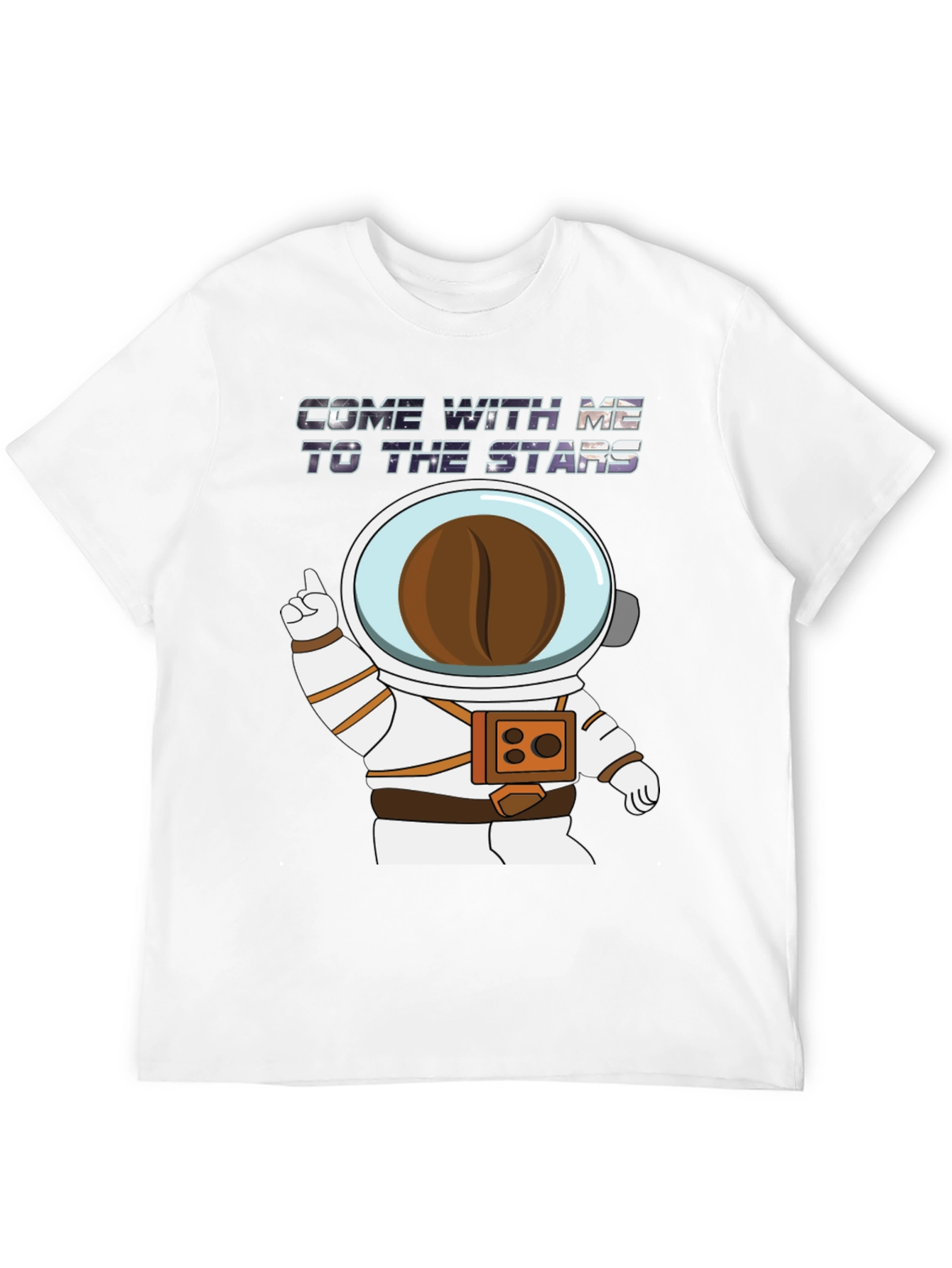 Black Astronaut Coffee Bean Black T-Shirt view 12