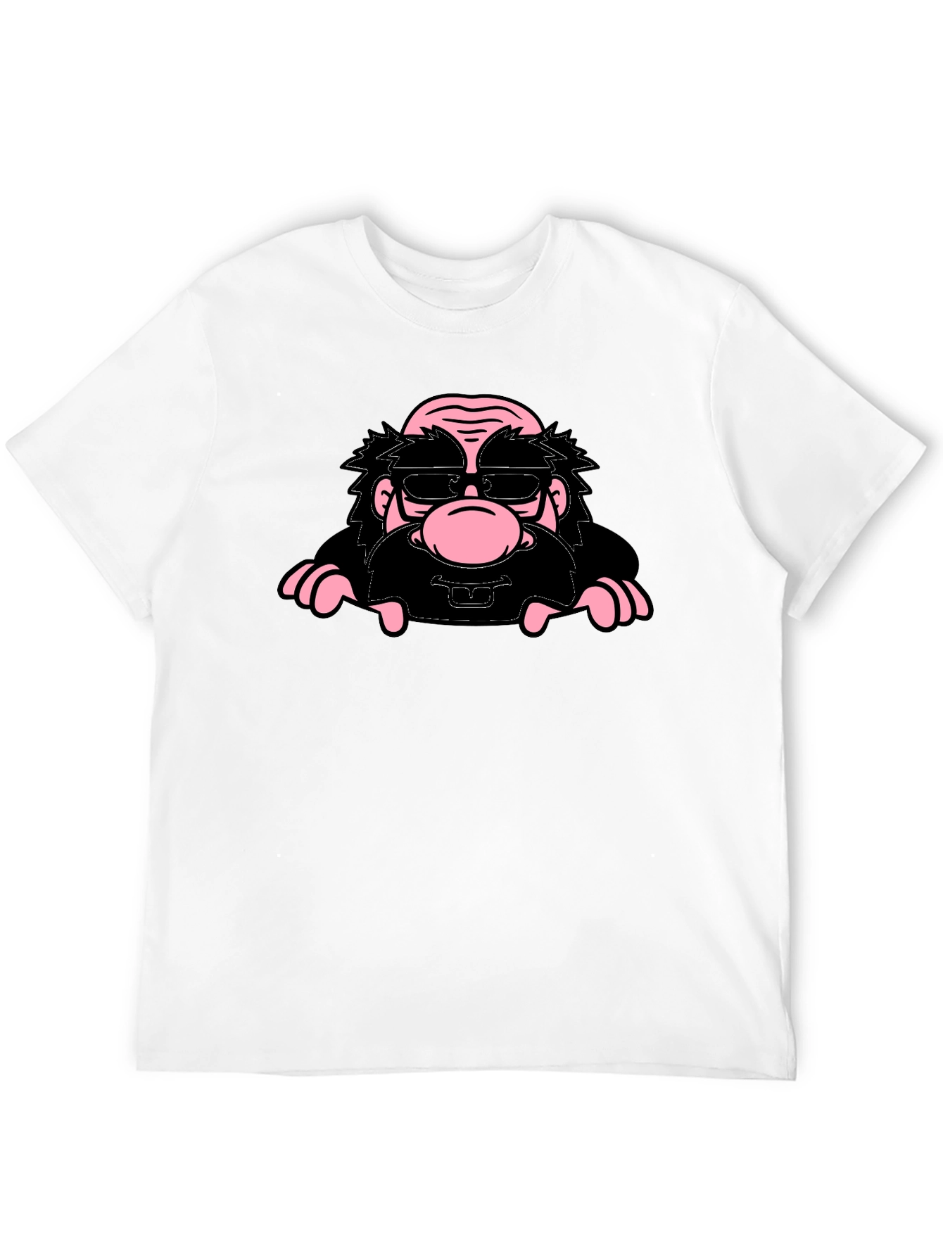 Black Cartoon Character Graphic Print Black T-Shirt view 12