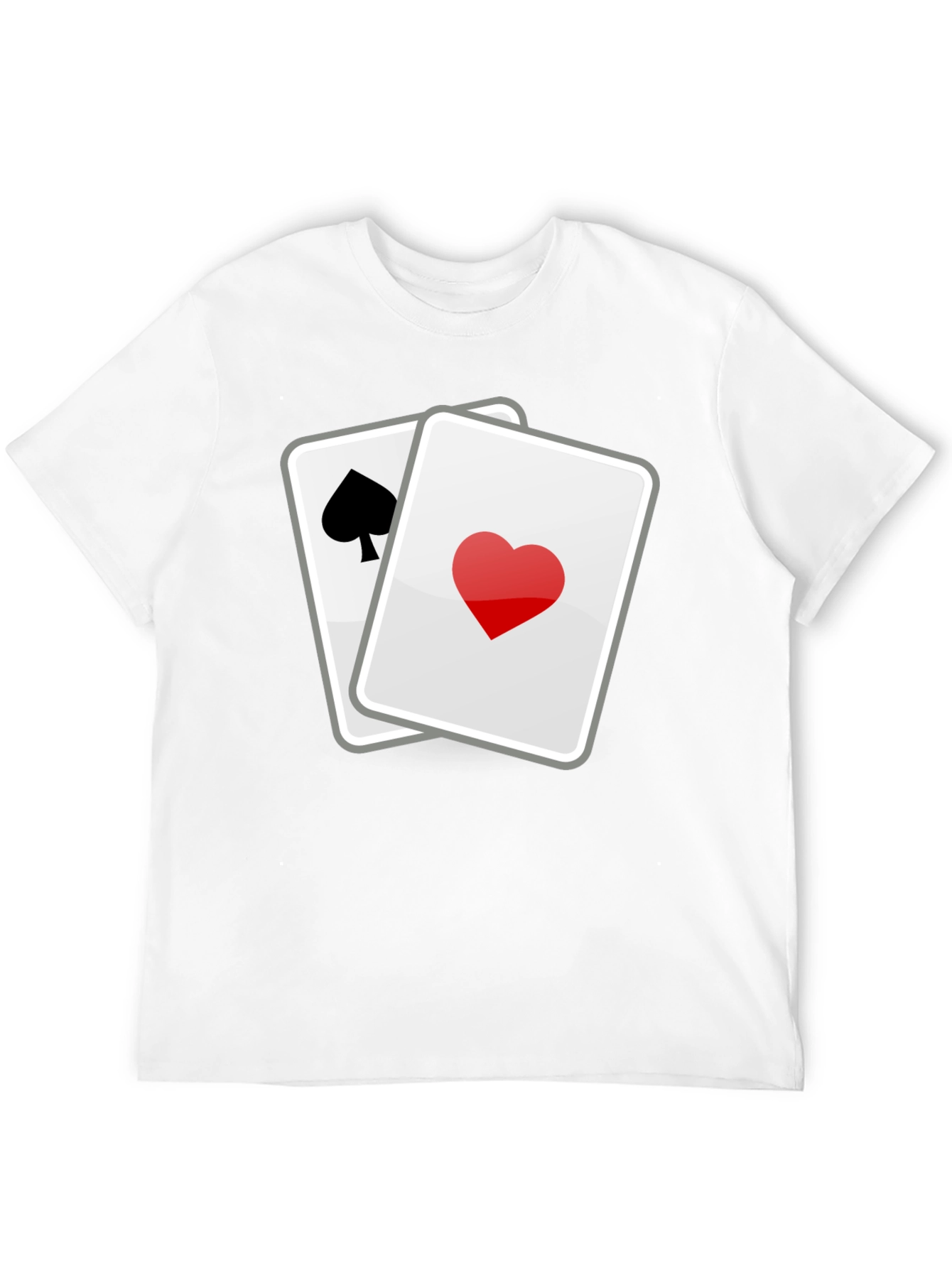 Black Lucky Hand T-Shirt - Spade & Heart Cards Graphic Tee view 12
