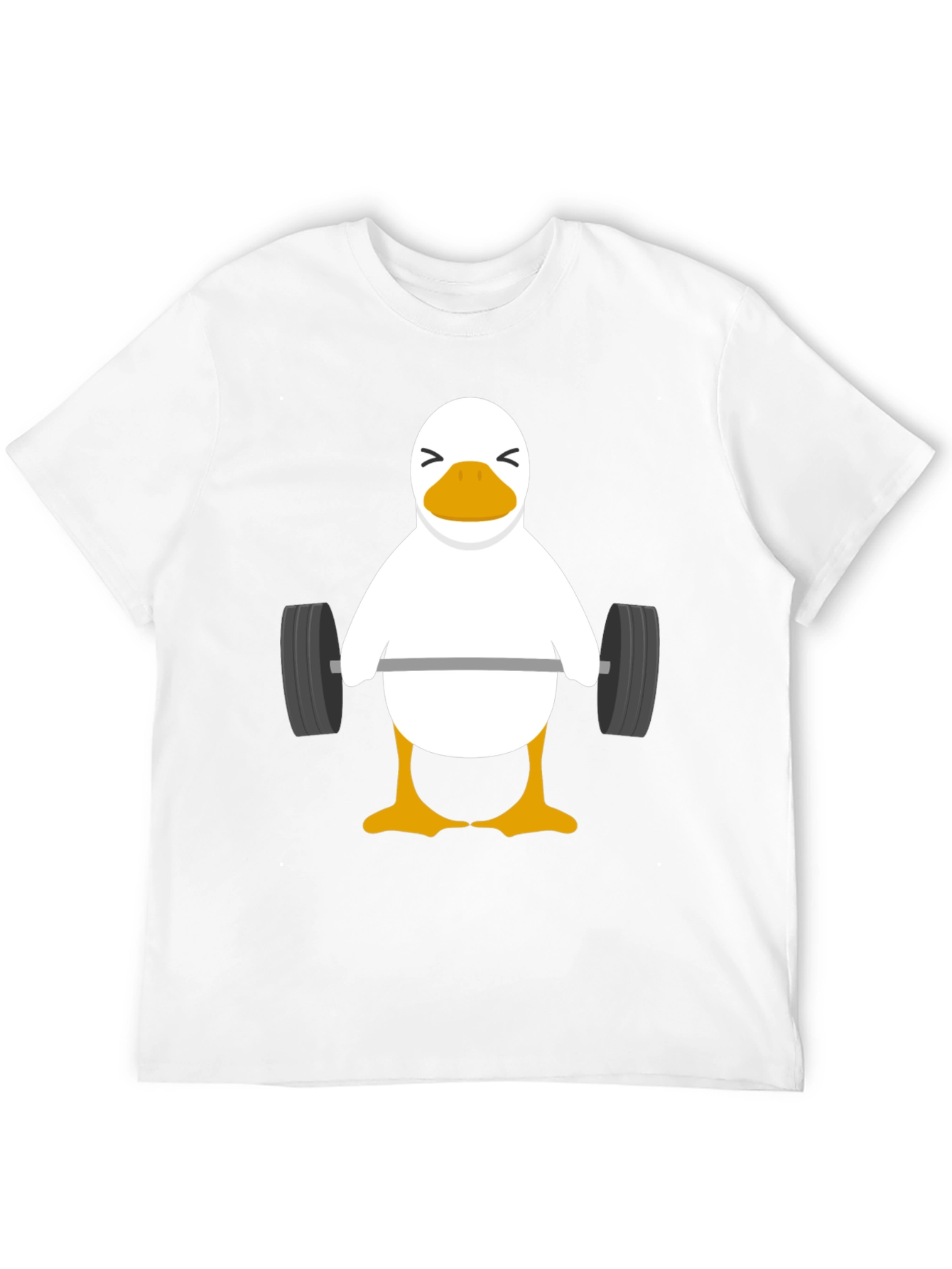 Black Funny Weightlifting Duck Graphic T-Shirt view 12