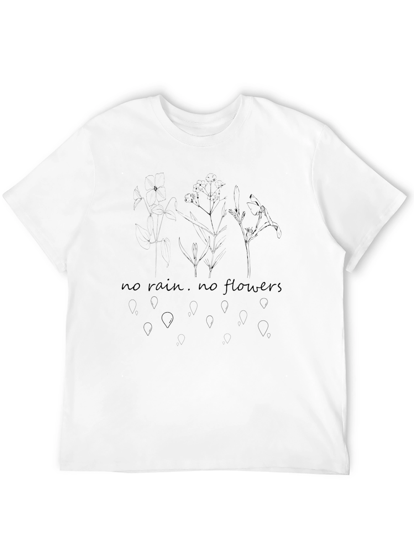 Black No Rain No Flowers Black Graphic T-Shirt view 12