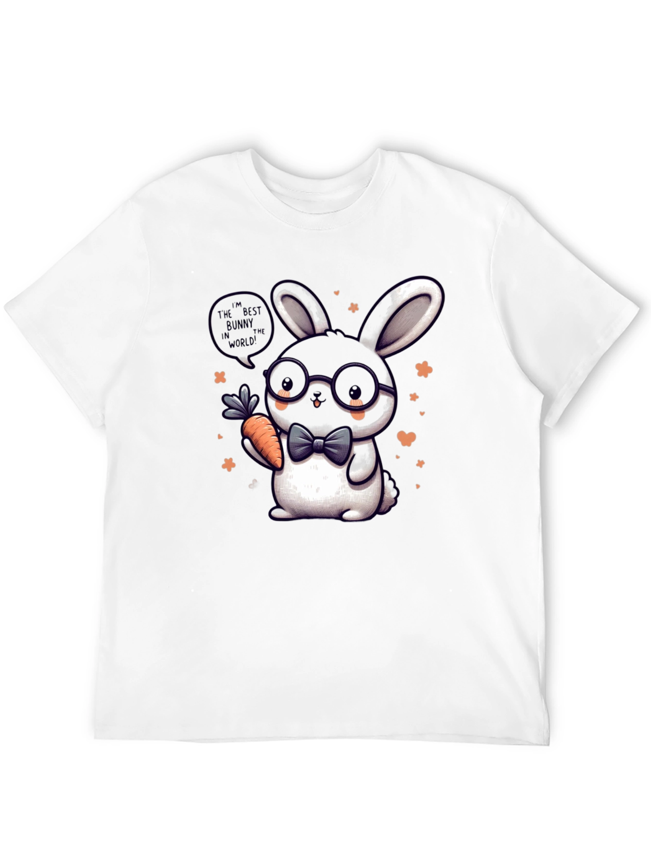 Black Cute Bunny Graphic Tee - Best Bunny in the World T-Shirt view 12