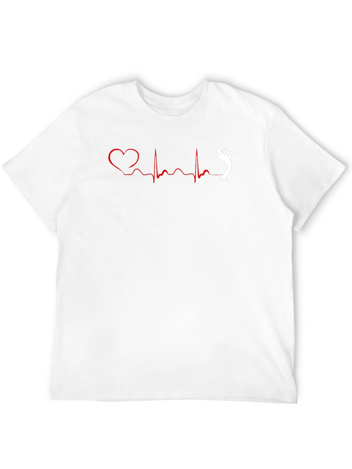 Black Saxophone Heartbeat T-Shirt - Music Lover Tee view 12