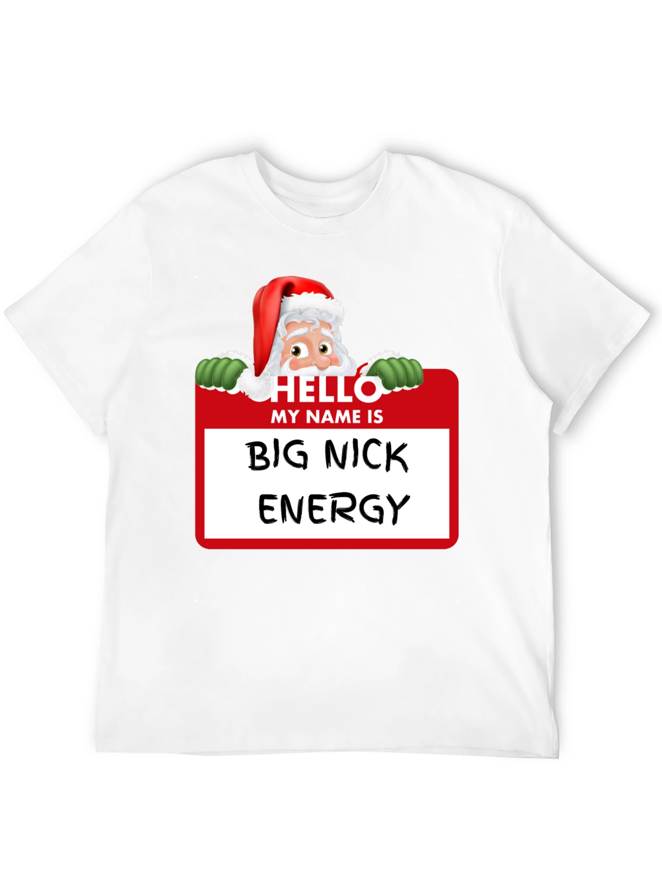 Black Big Nick Energy Santa Holiday T-Shirt view 12