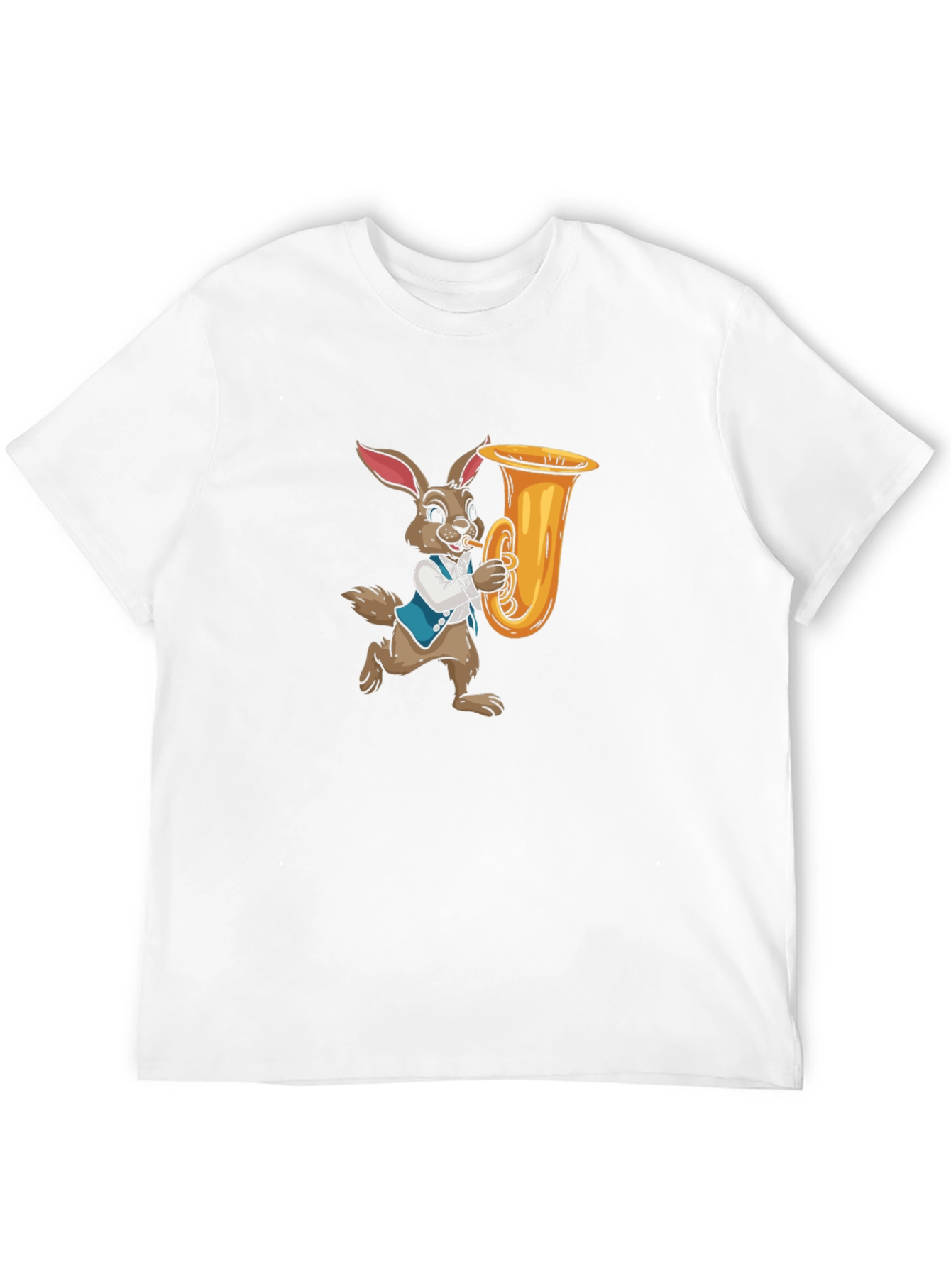 Black Rabbit Playing Tuba Graphic Tee view 12