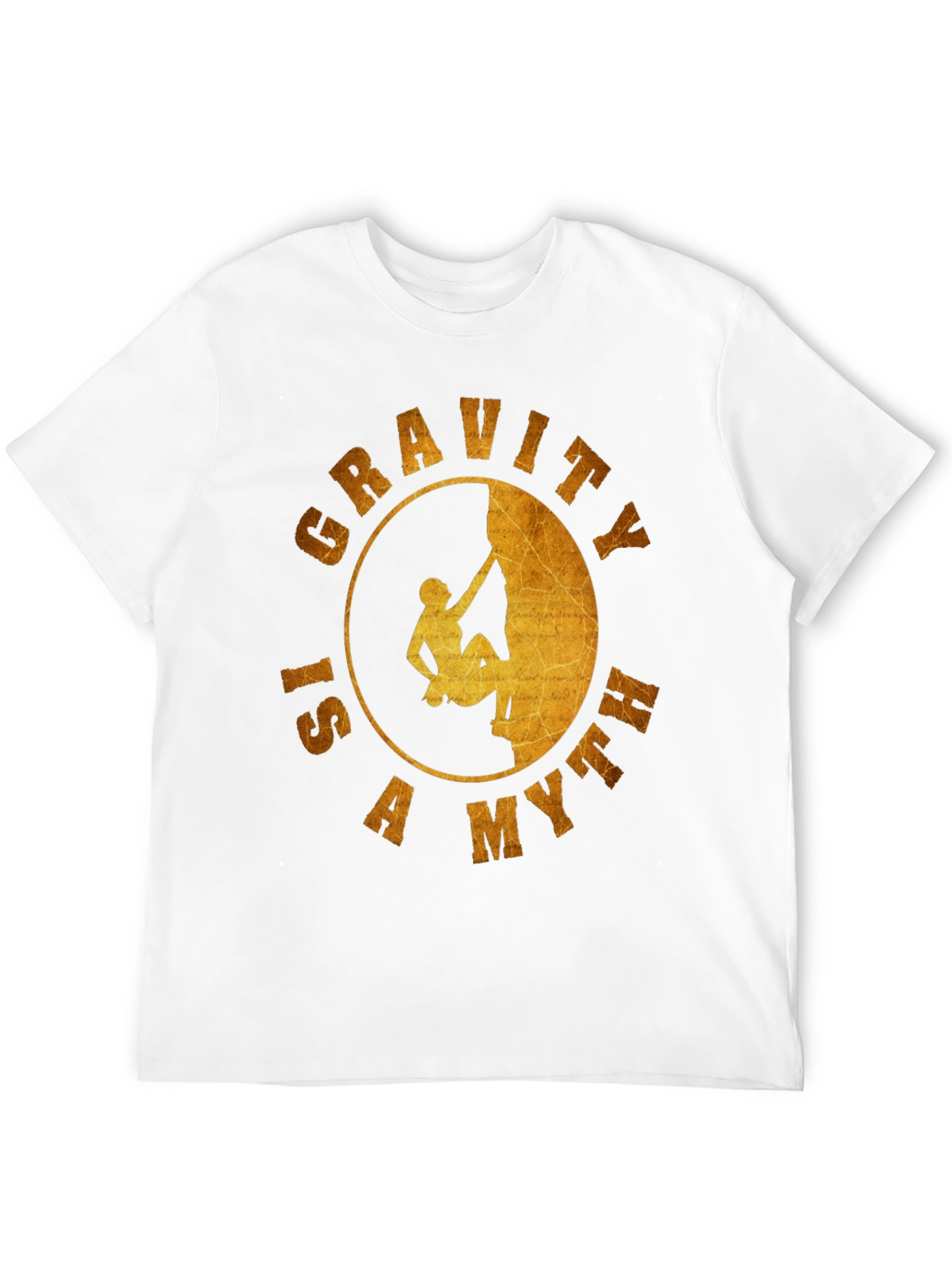 Black Gravity is a Myth T-Shirt - Rock Climbing Design view 12