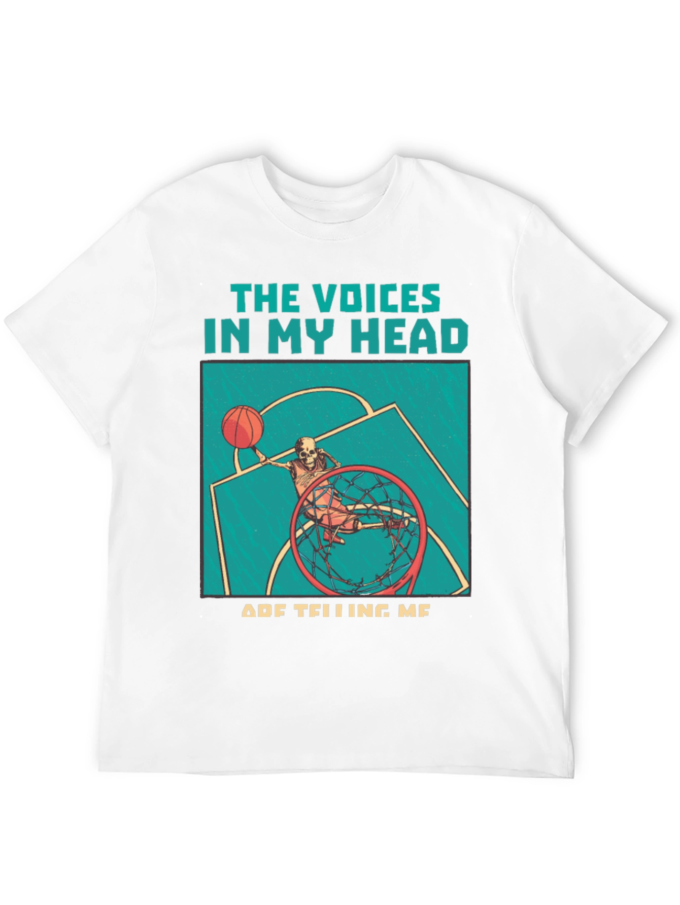 Black Voices in My Head Basketball Skeleton T-Shirt view 12