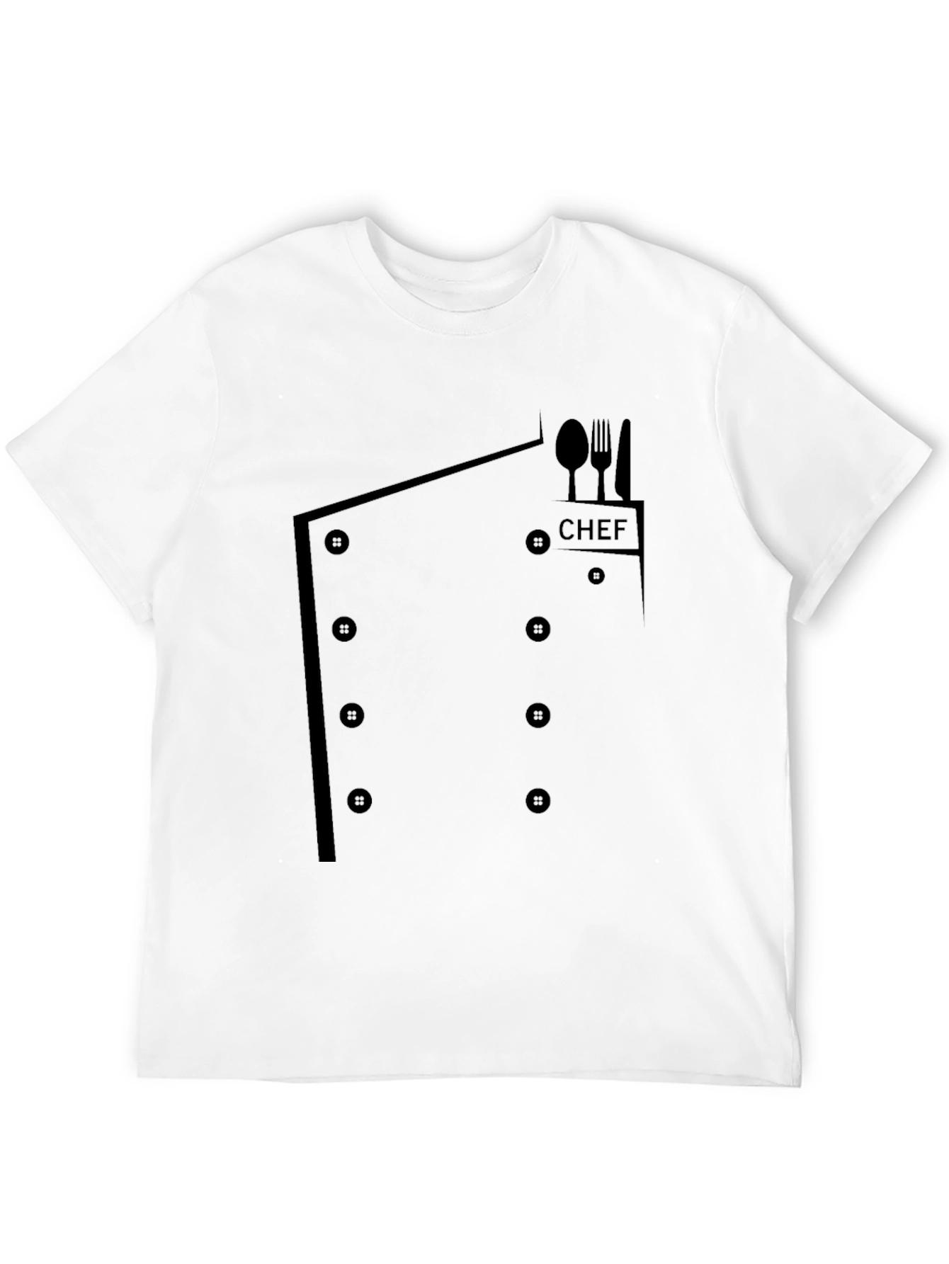 Black Chef Coat T-Shirt - Funny Culinary Apparel view 12