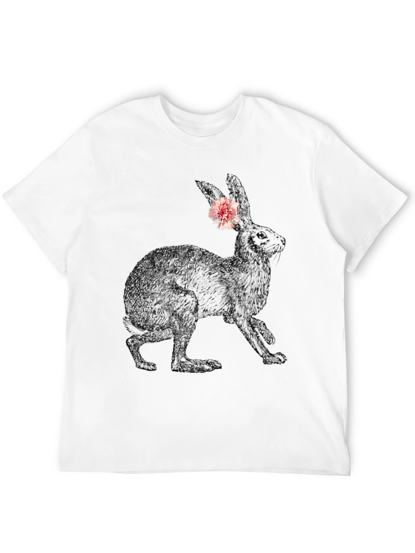 Bunny Graphic Tee - Black Casual Cotton T-Shirt - 12