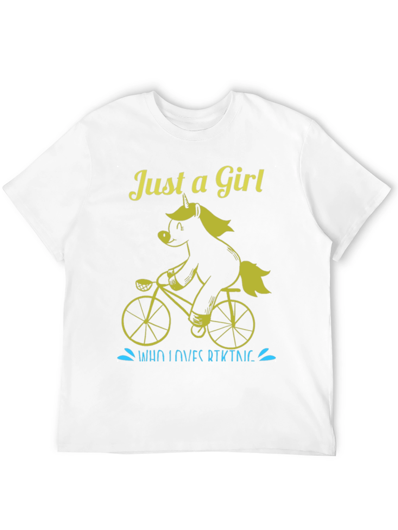 Black Just A Girl Who Loves Biking Unicorn T-Shirt view 12