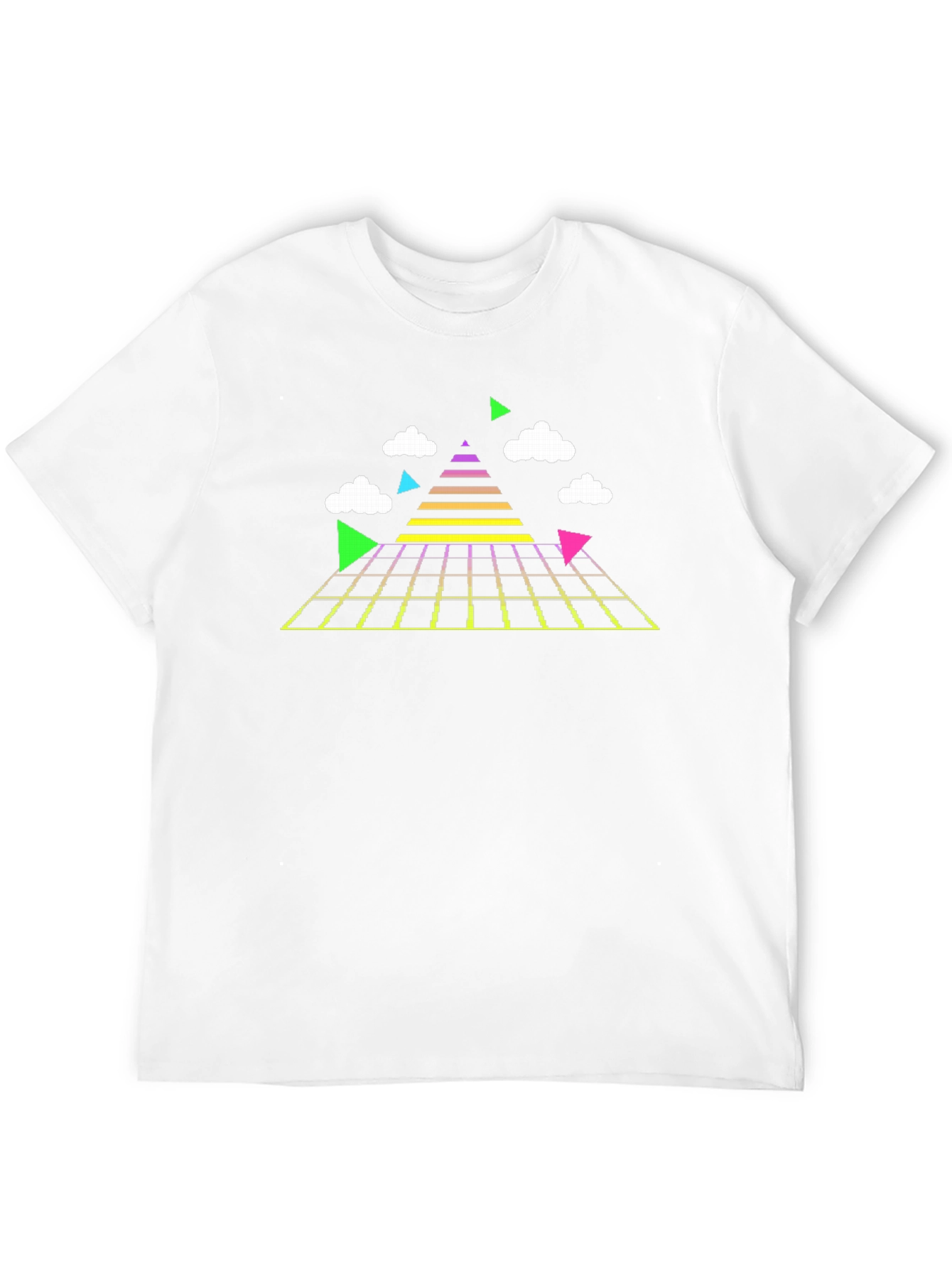 Black Retro 80s Grid Pyramid T-Shirt view 12