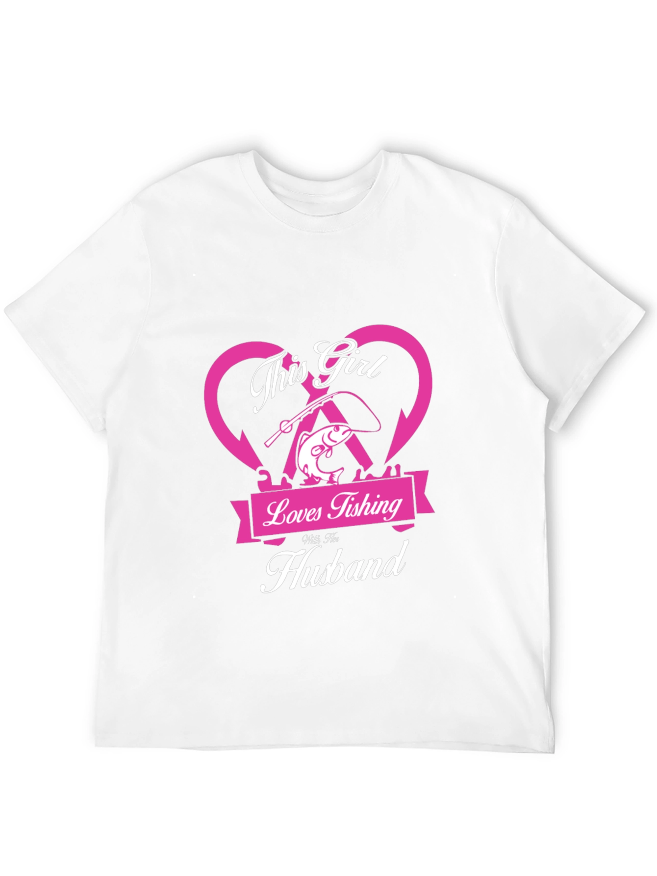 Black Fishing Girl T-Shirt - Loves Fishing With Her Husband view 12