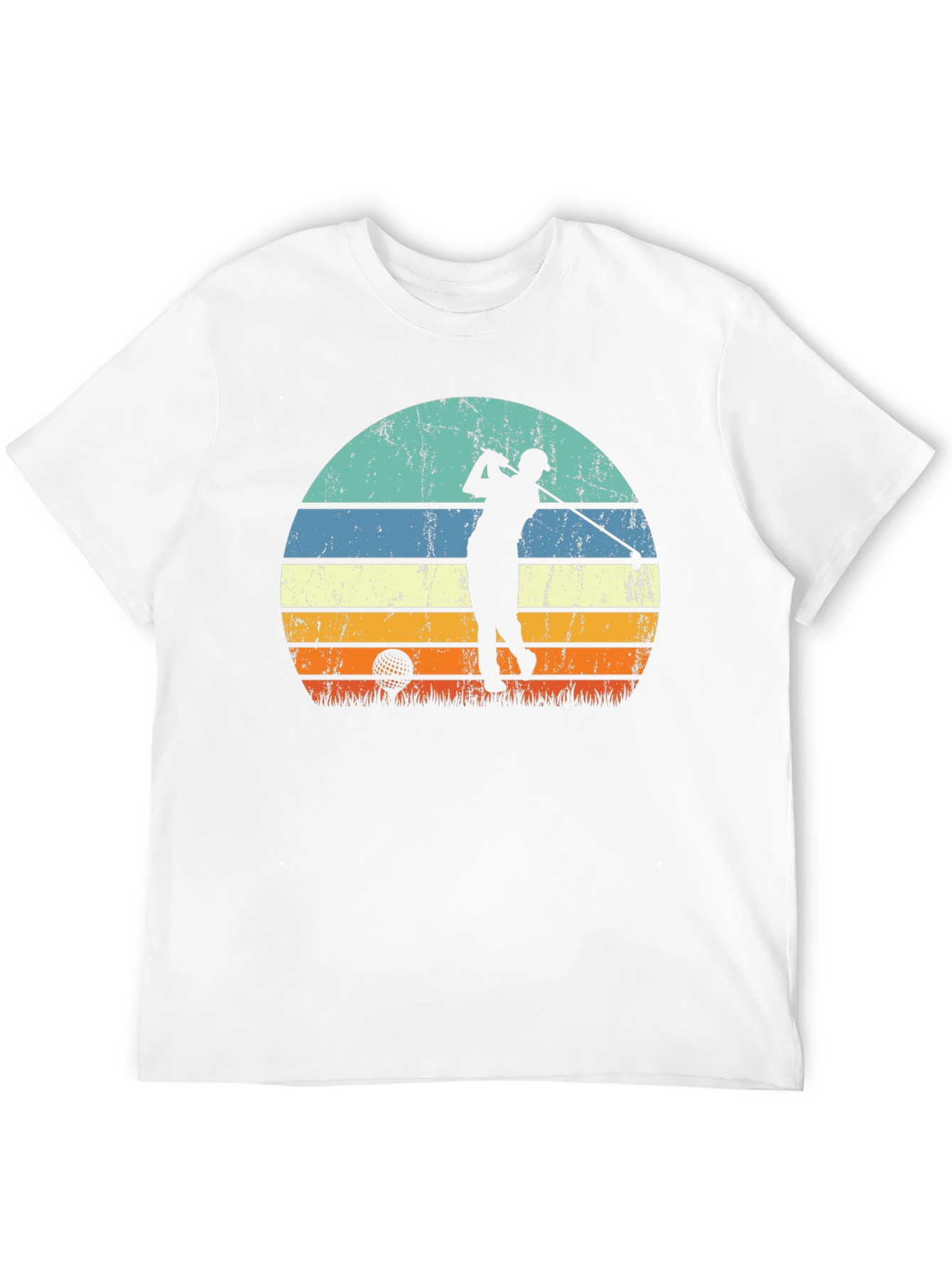 Black Retro Golf Sunset Tee - Black Graphic T-Shirt view 12