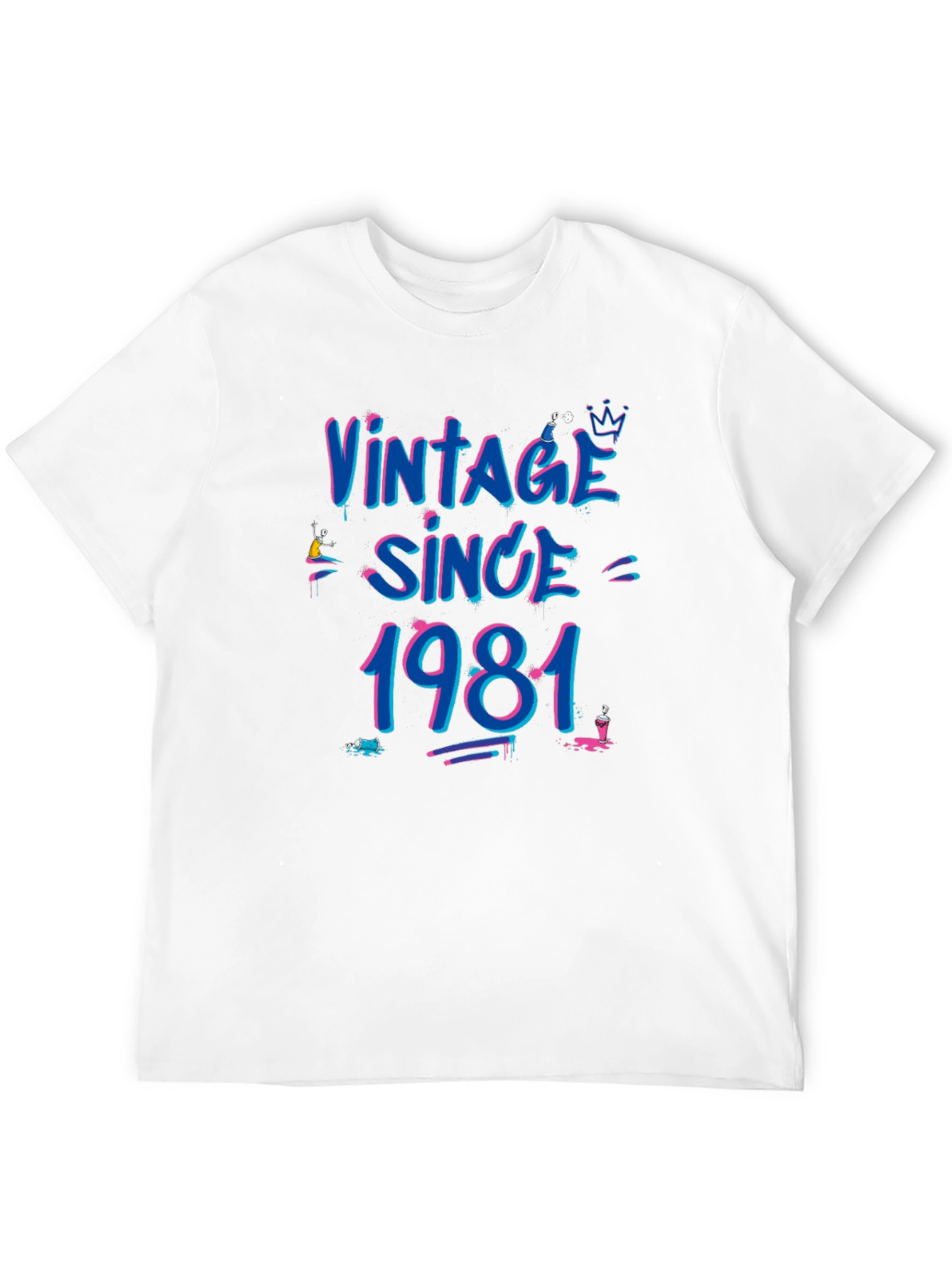 Black Vintage Since 1981 Black T-Shirt view 12