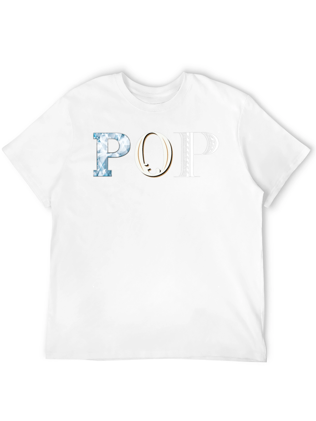 Black Stylish "POP" Graphic Print Black T-Shirt view 12