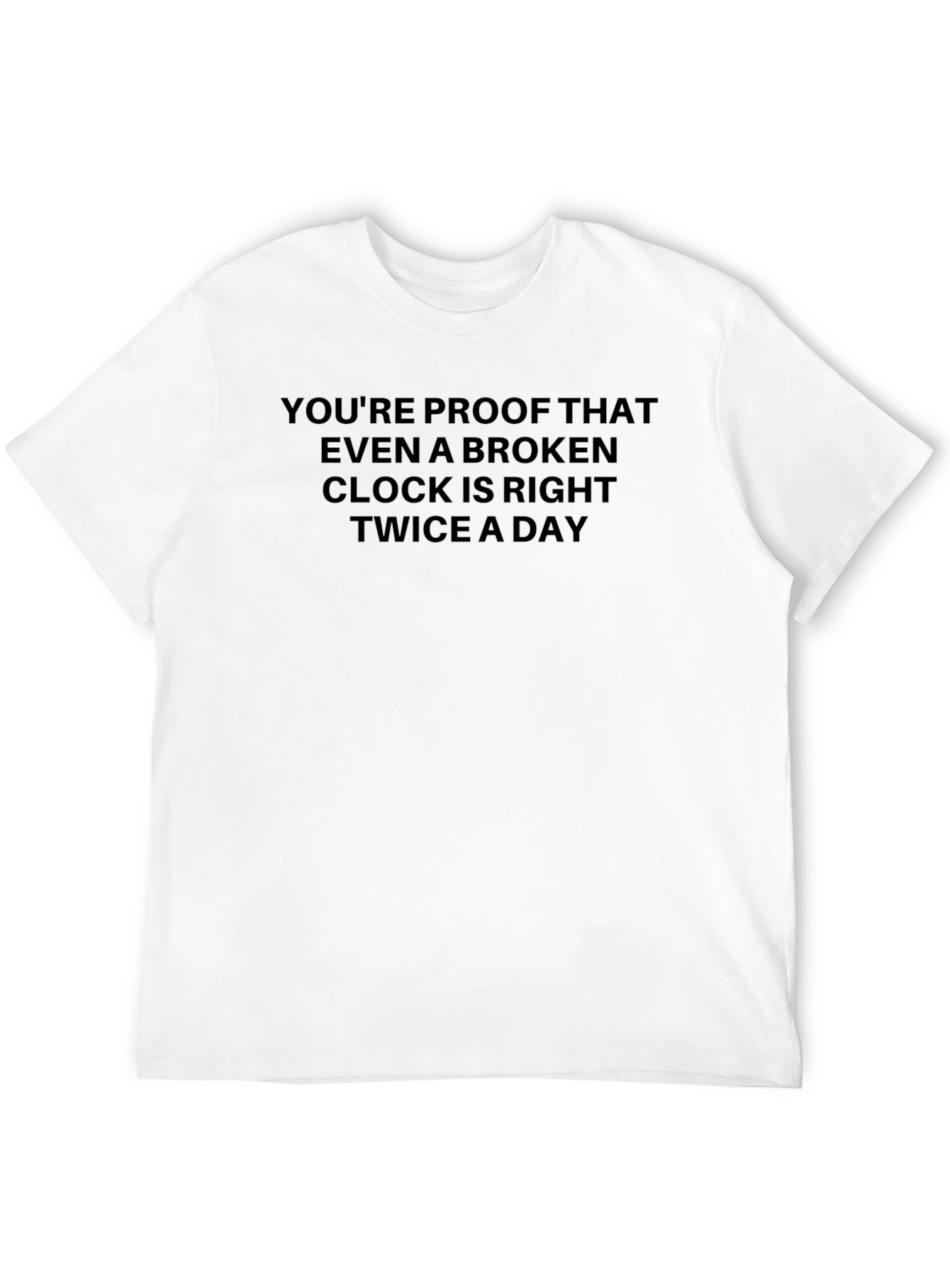 Black Funny Broken Clock Graphic T-Shirt view 12