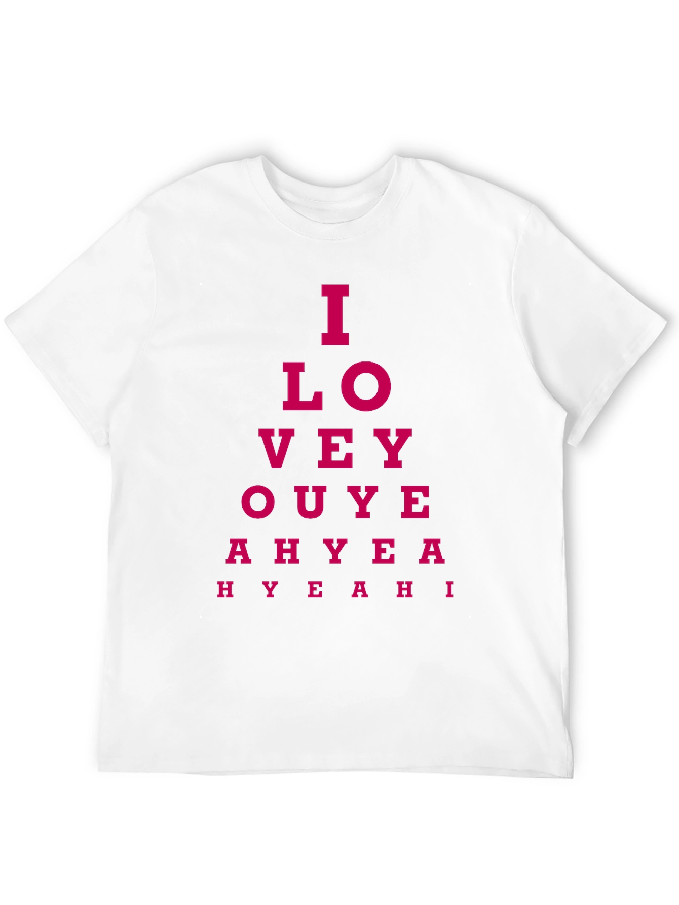 Black I Love You, Yeah! Eye Chart T-Shirt - Black view 12
