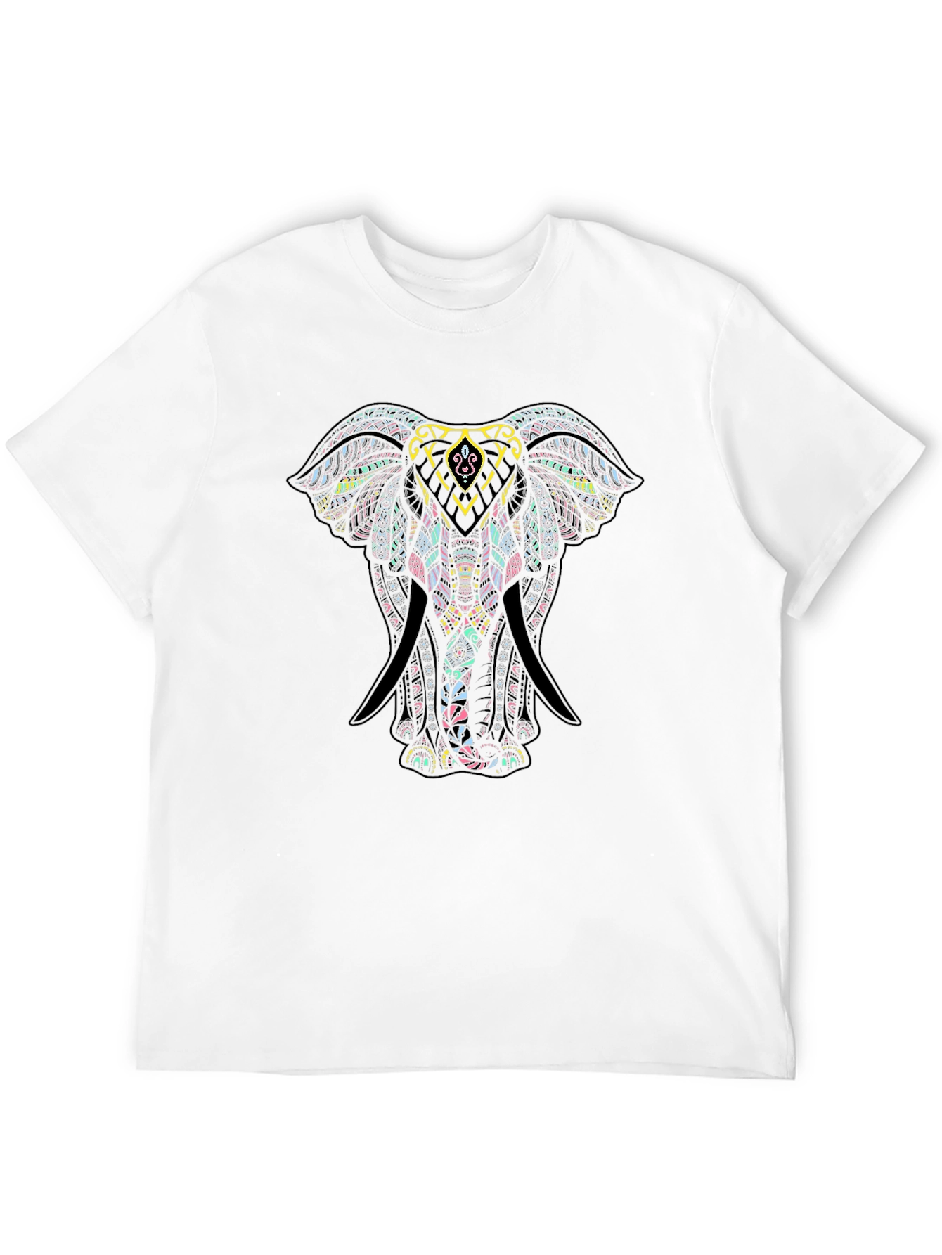 Black Elephant Mandala Graphic Tee view 12