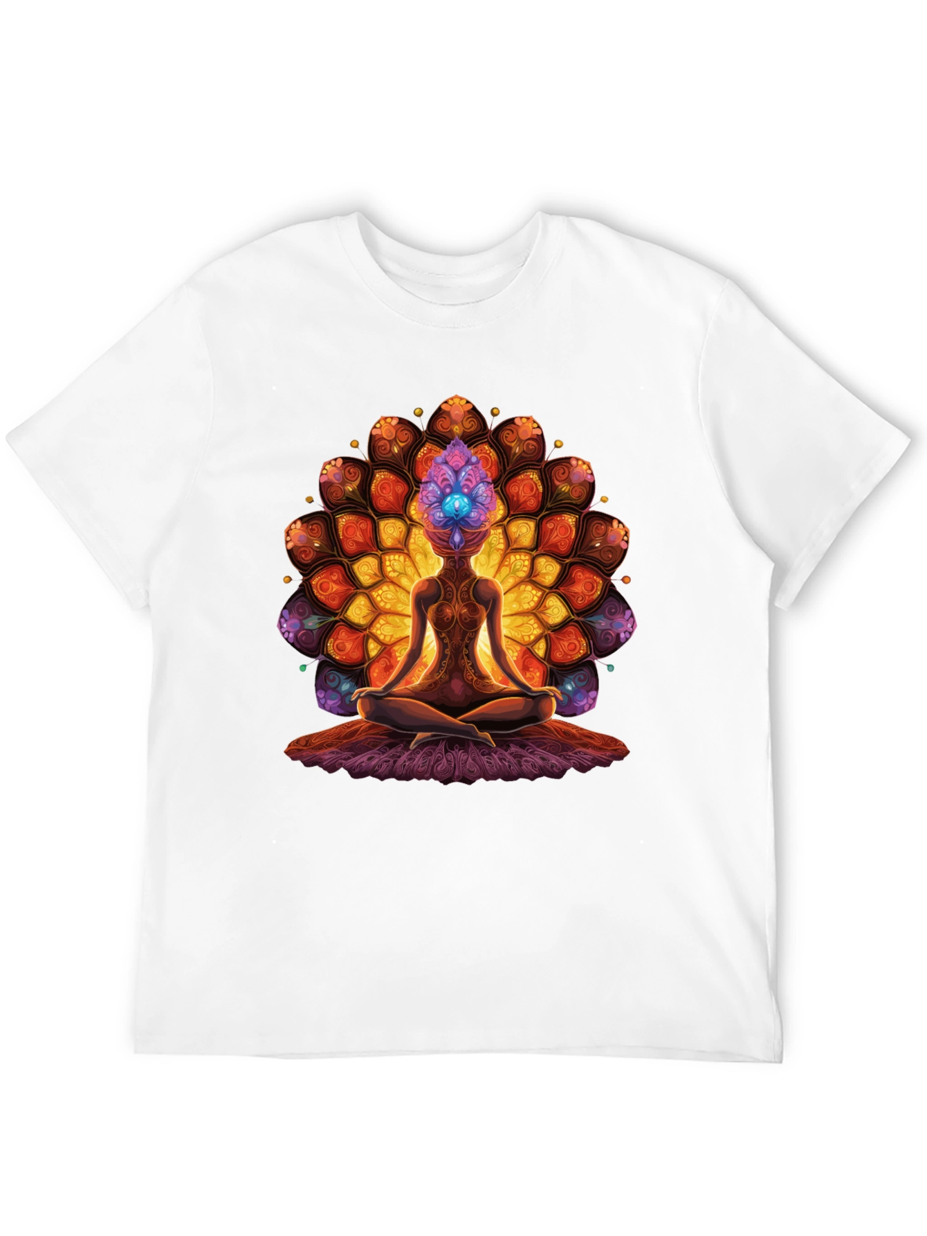 Black Meditative Mandala T-Shirt - Spiritual Design view 12