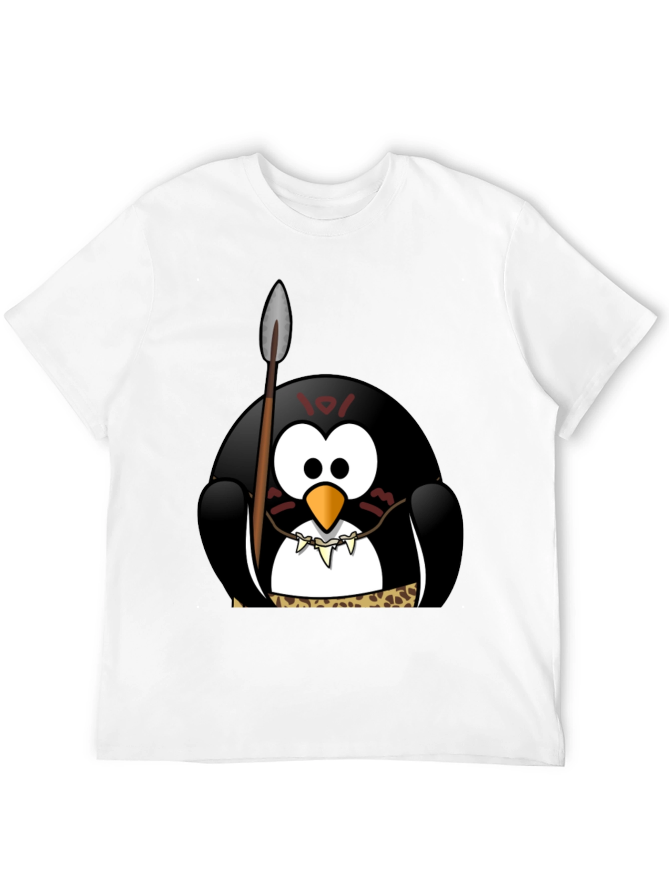 Black Tribal Penguin Graphic T-Shirt - Black Cotton Tee view 12