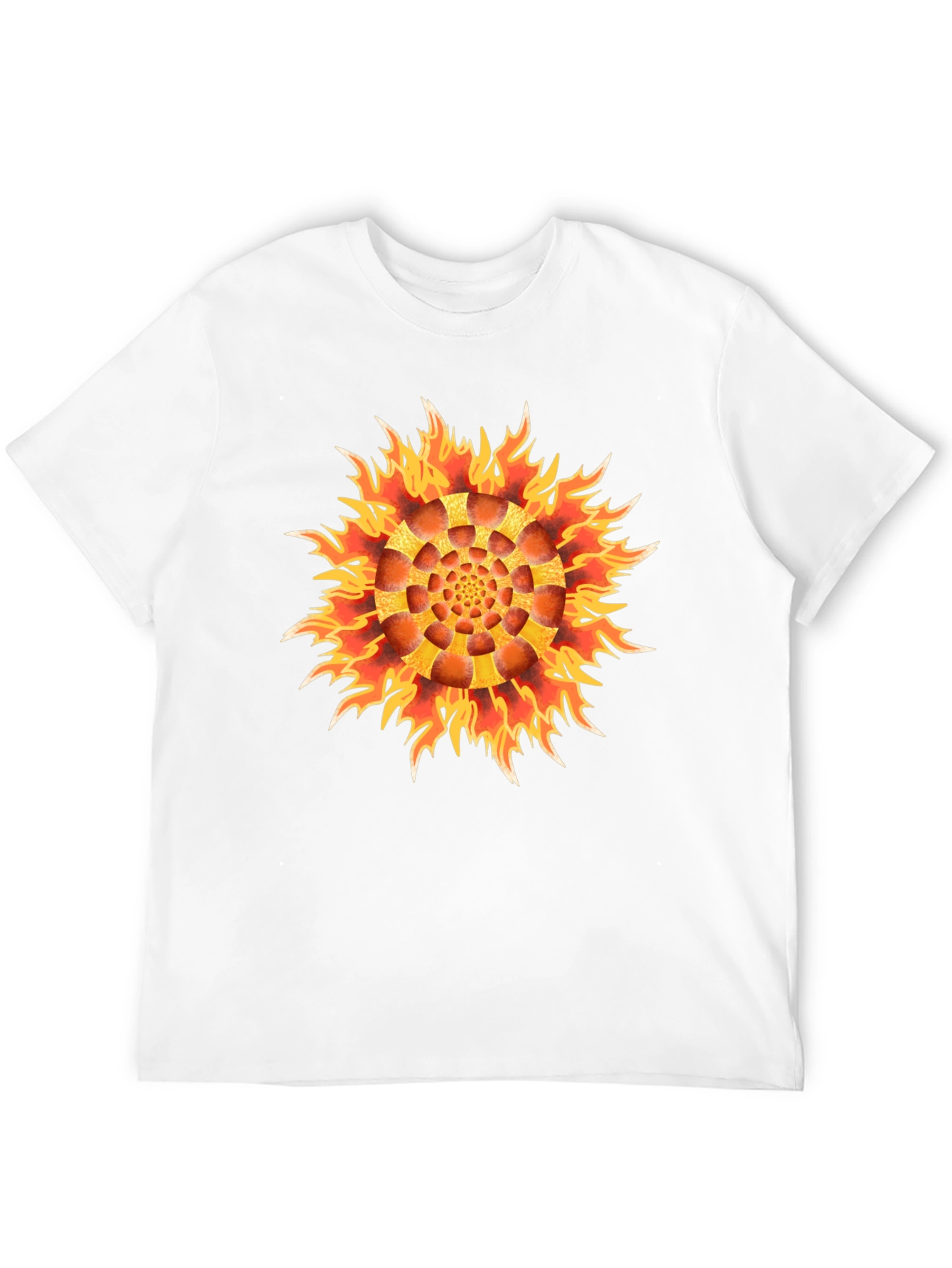 Black Fiery Flower Graphic Black T-Shirt view 12