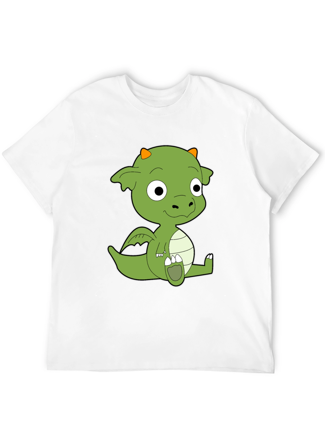 Black Cute Cartoon Dragon Black T-Shirt view 12