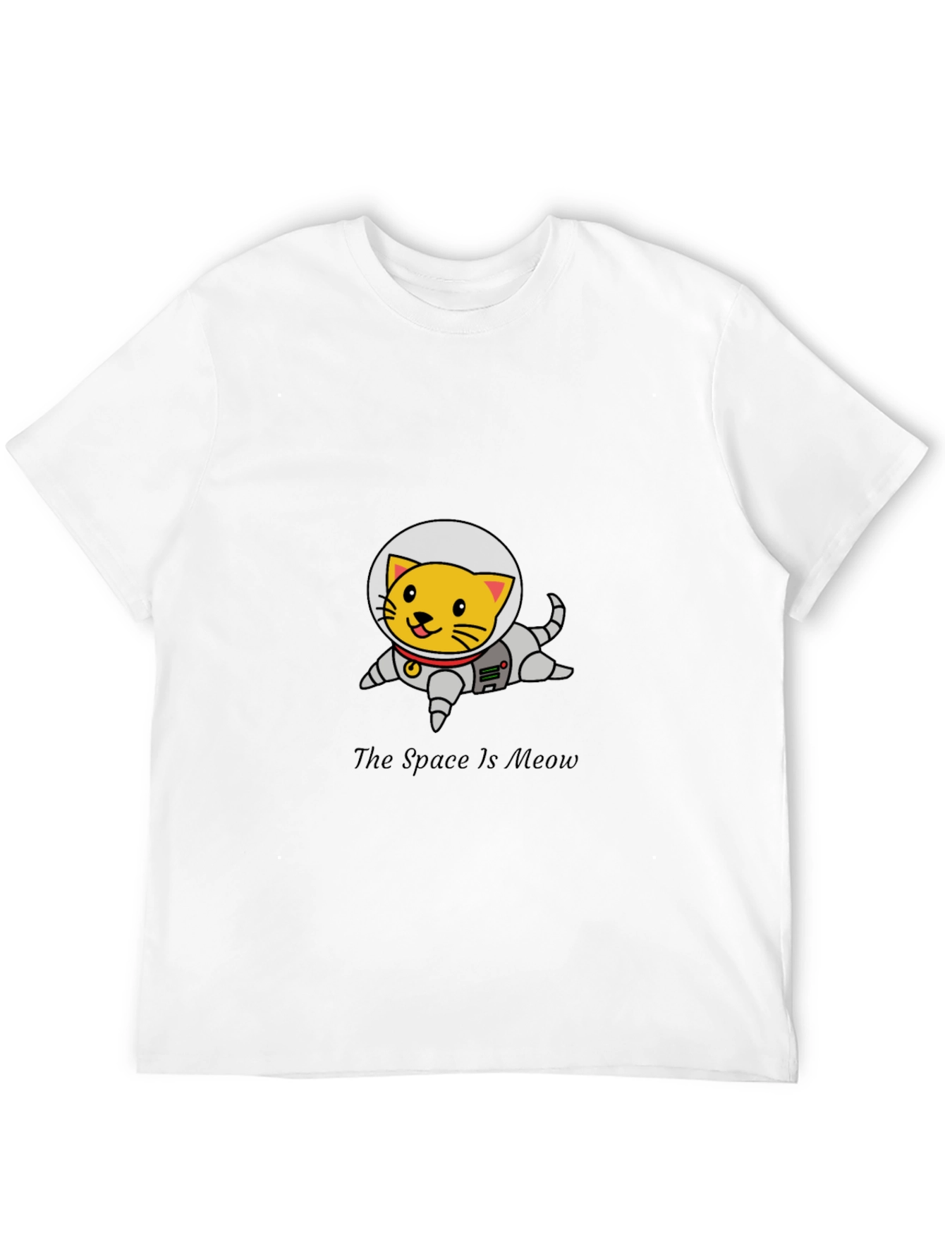 Black Space Cat T-Shirt - Meow in Space view 12