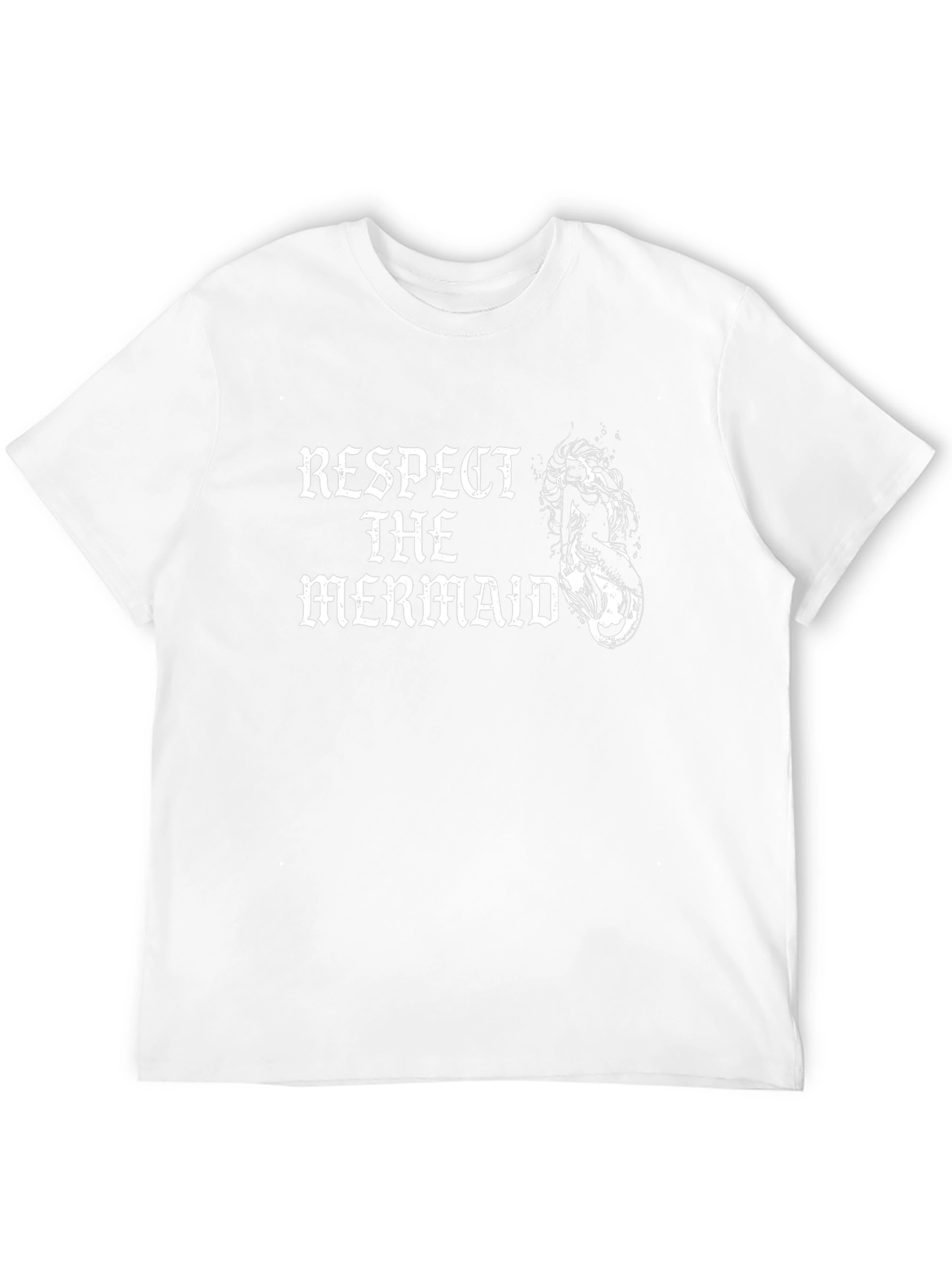 Black Respect the Mermaid Graphic Tee - Black Cotton T-Shirt view 12