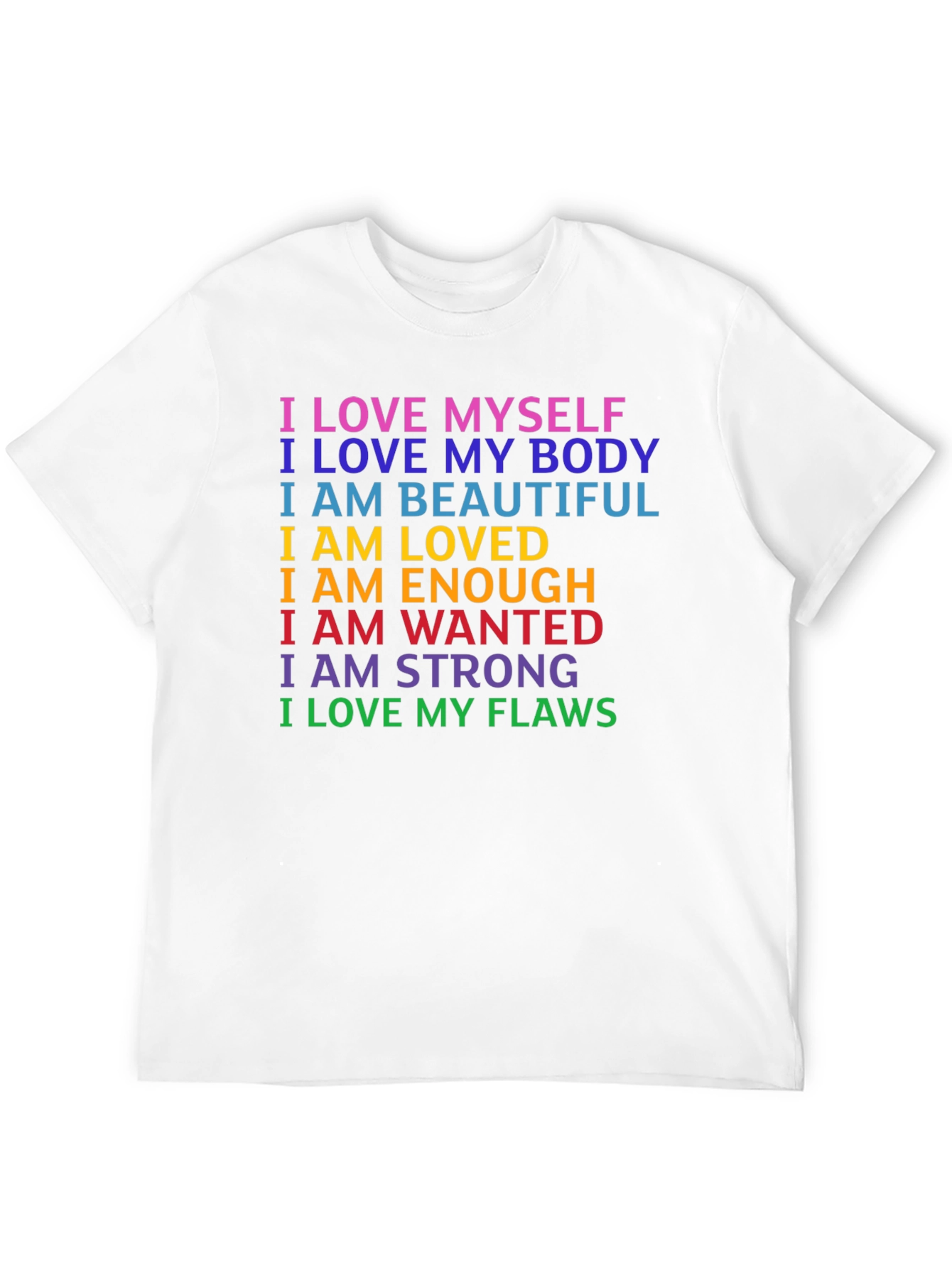Black Rainbow Affirmation T-Shirt: Self Love Design view 12