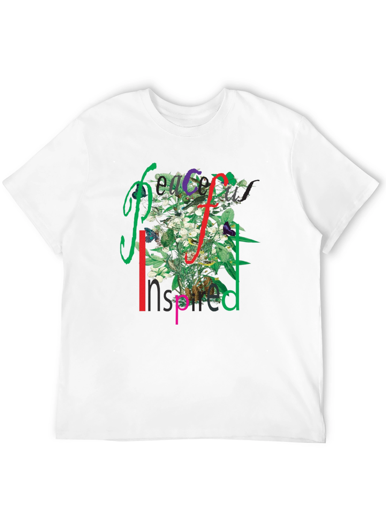 Black Peace Inspired Floral Graphic T-Shirt view 12