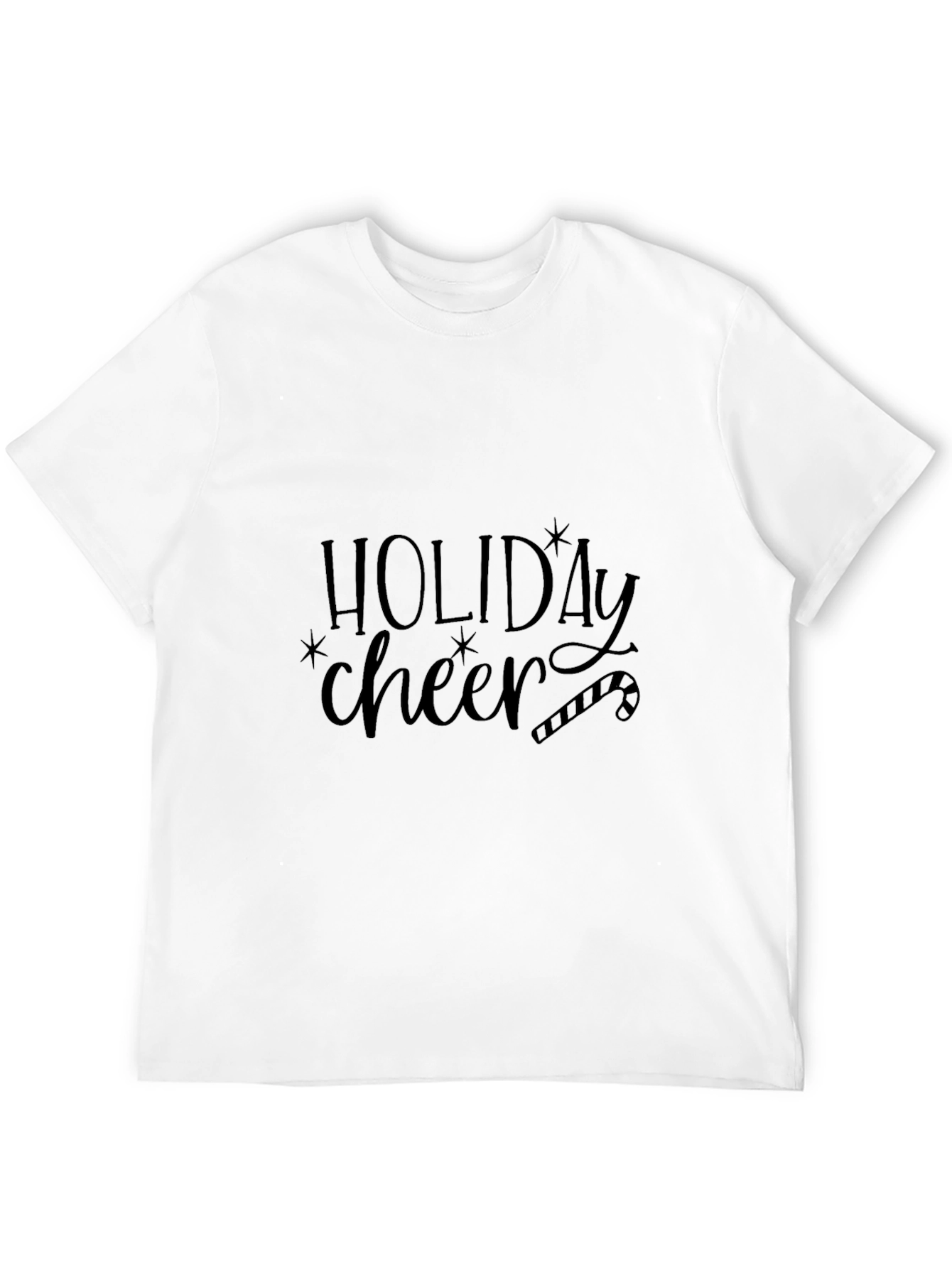 Black Holiday Cheer Graphic Tee - Soft Cotton Blend view 12
