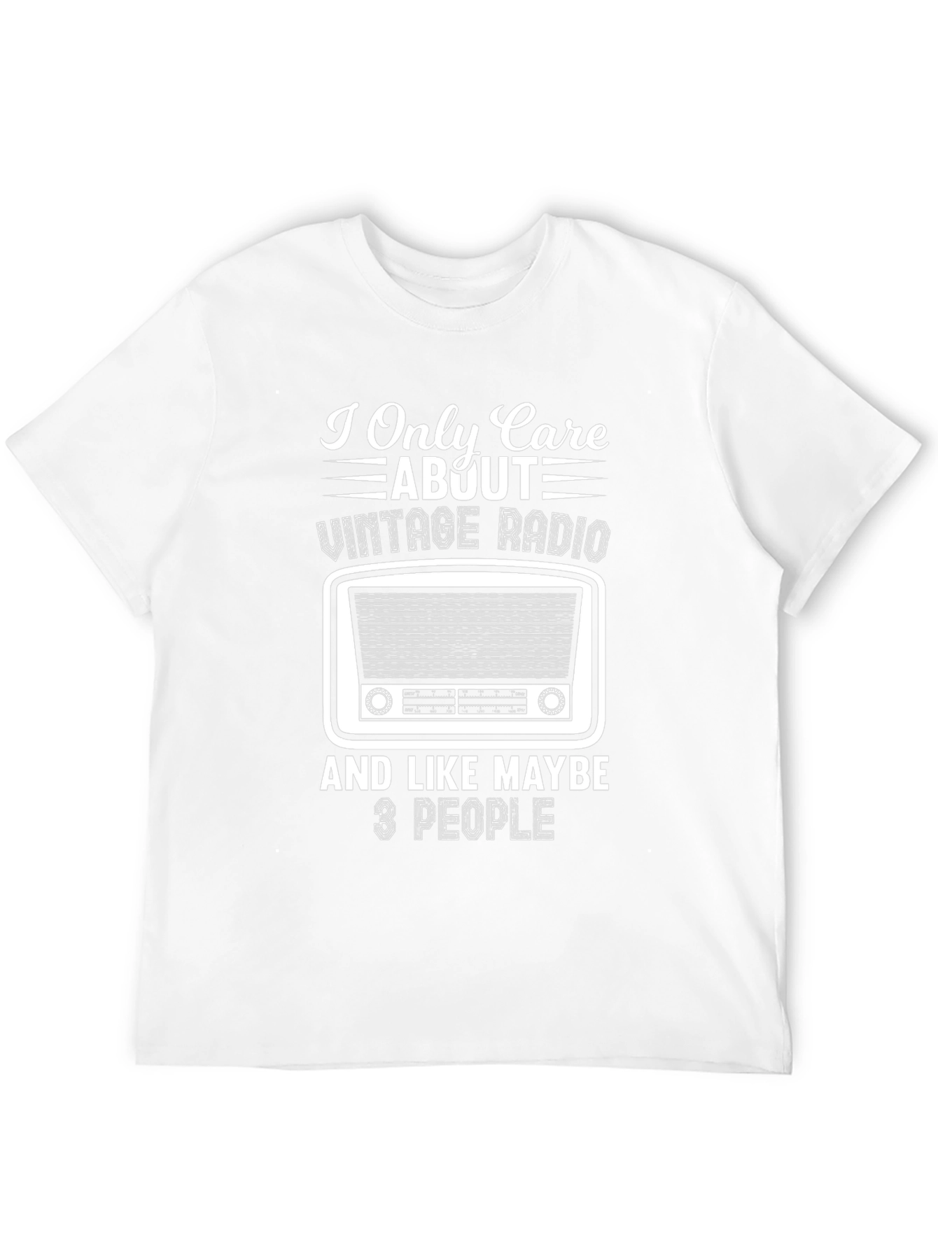 Black Vintage Radio T-Shirt - Only Care About 3 People view 12