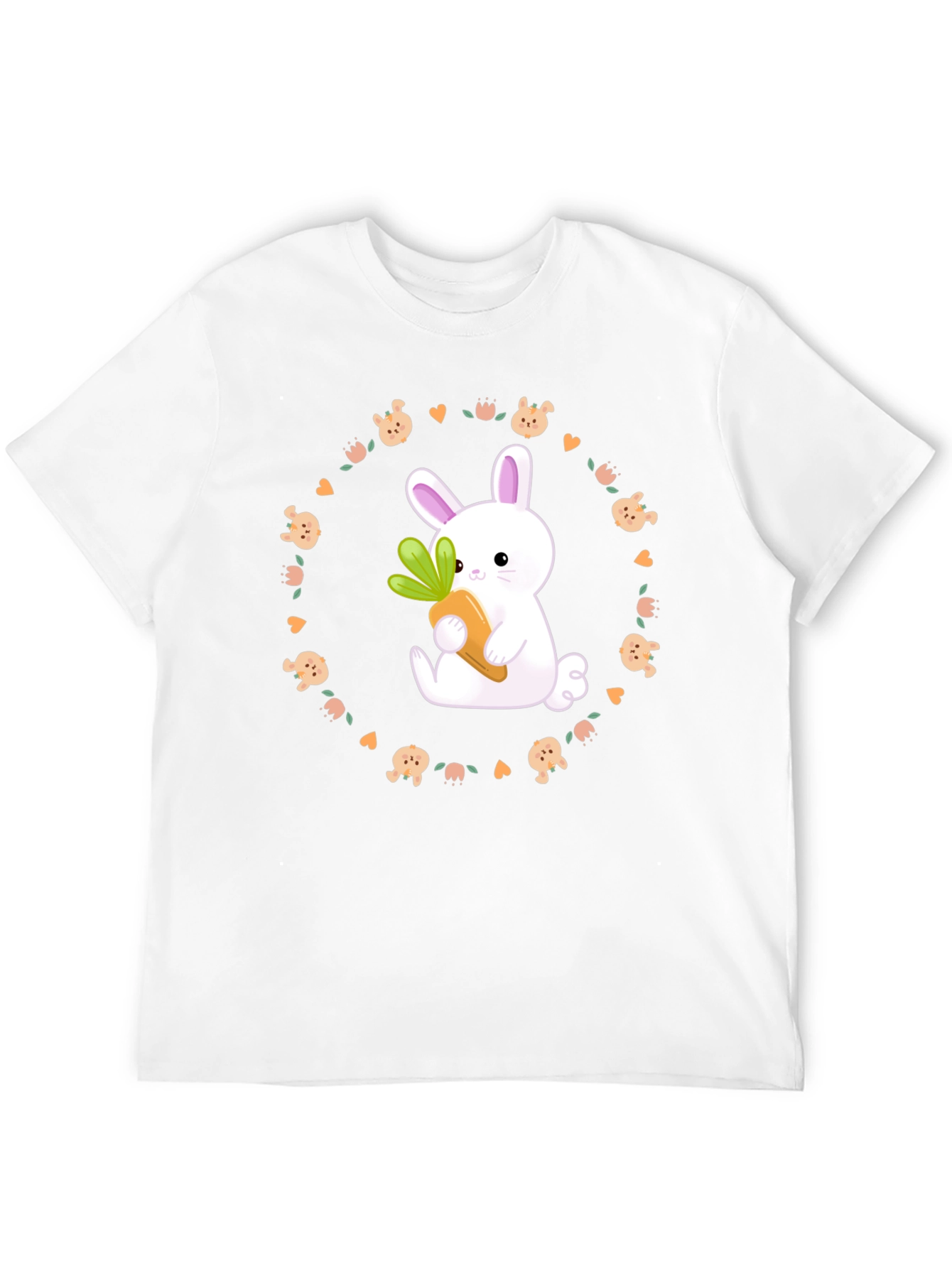 Black Cute Bunny Carrot T-Shirt view 12