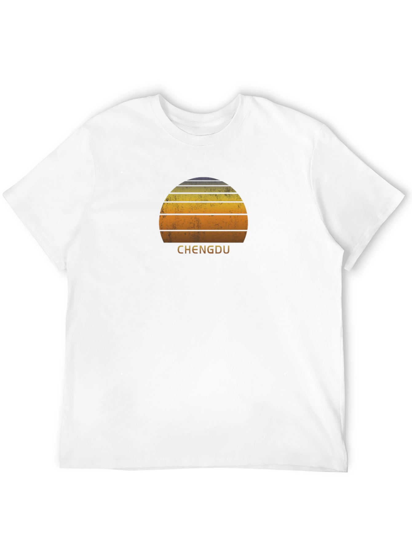Black Chengdu Sunset Graphic T-Shirt - Retro Style view 12