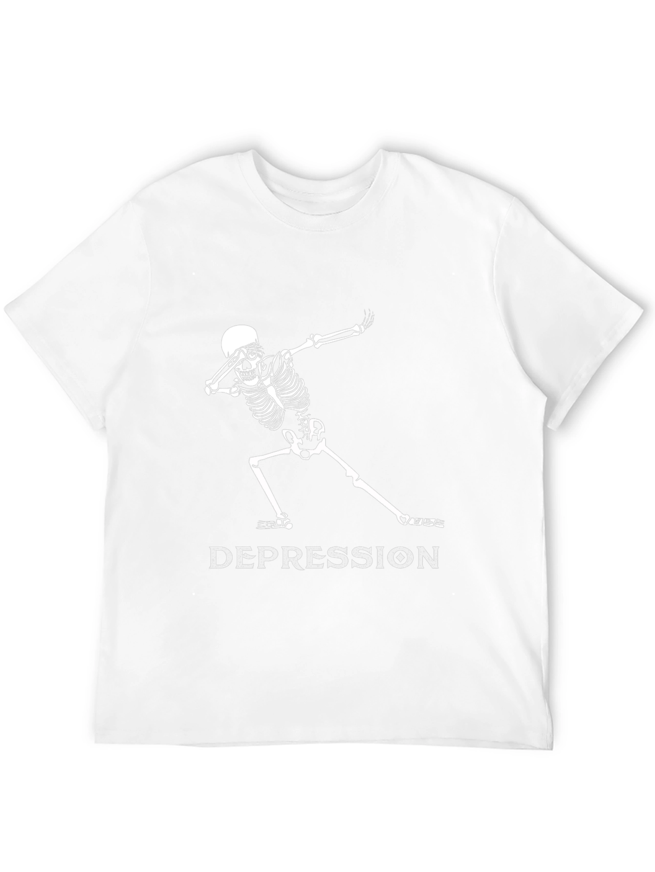 Black Dabbing Skeleton Depression T-Shirt - Unisex Graphic Tee view 12