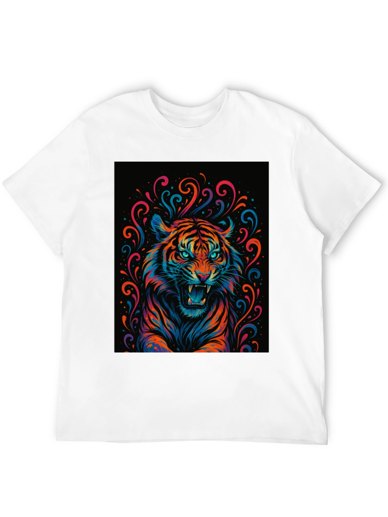 Black Vibrant Tiger Graphic Tee - Bold Statement Shirt view 12