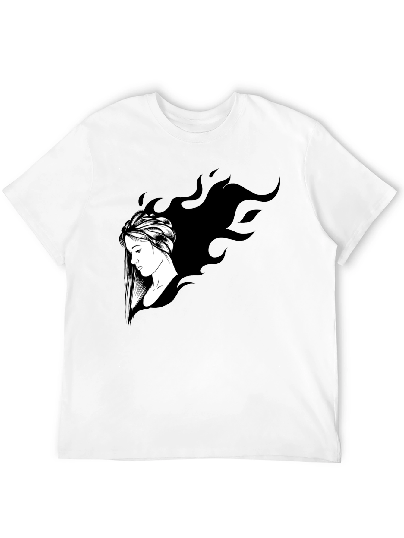 Black Stylish Black Graphic T-Shirt - Woman Design view 12