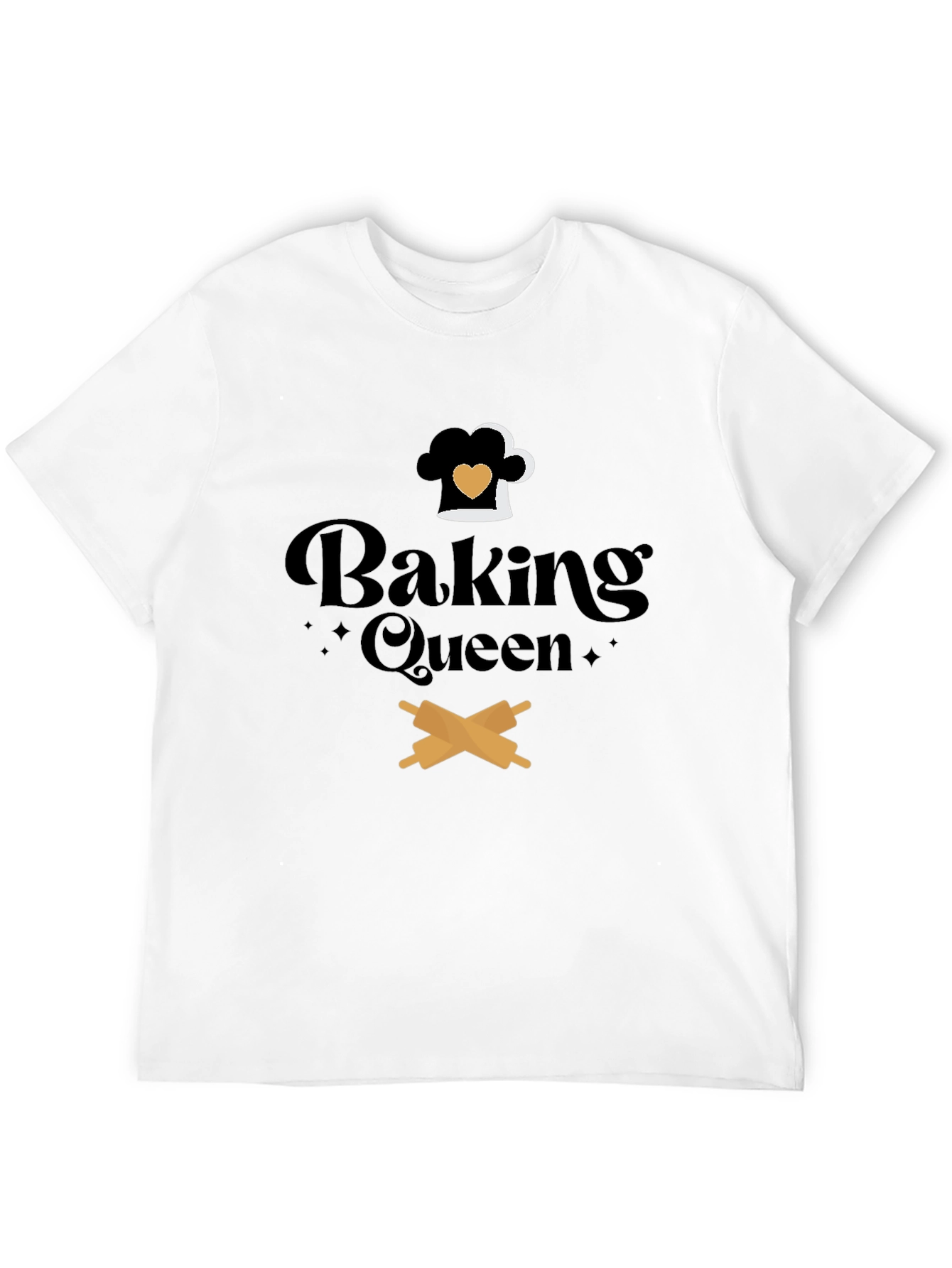 Black Baking Queen Graphic Tee - Chef Hat & Rolling Pins view 12
