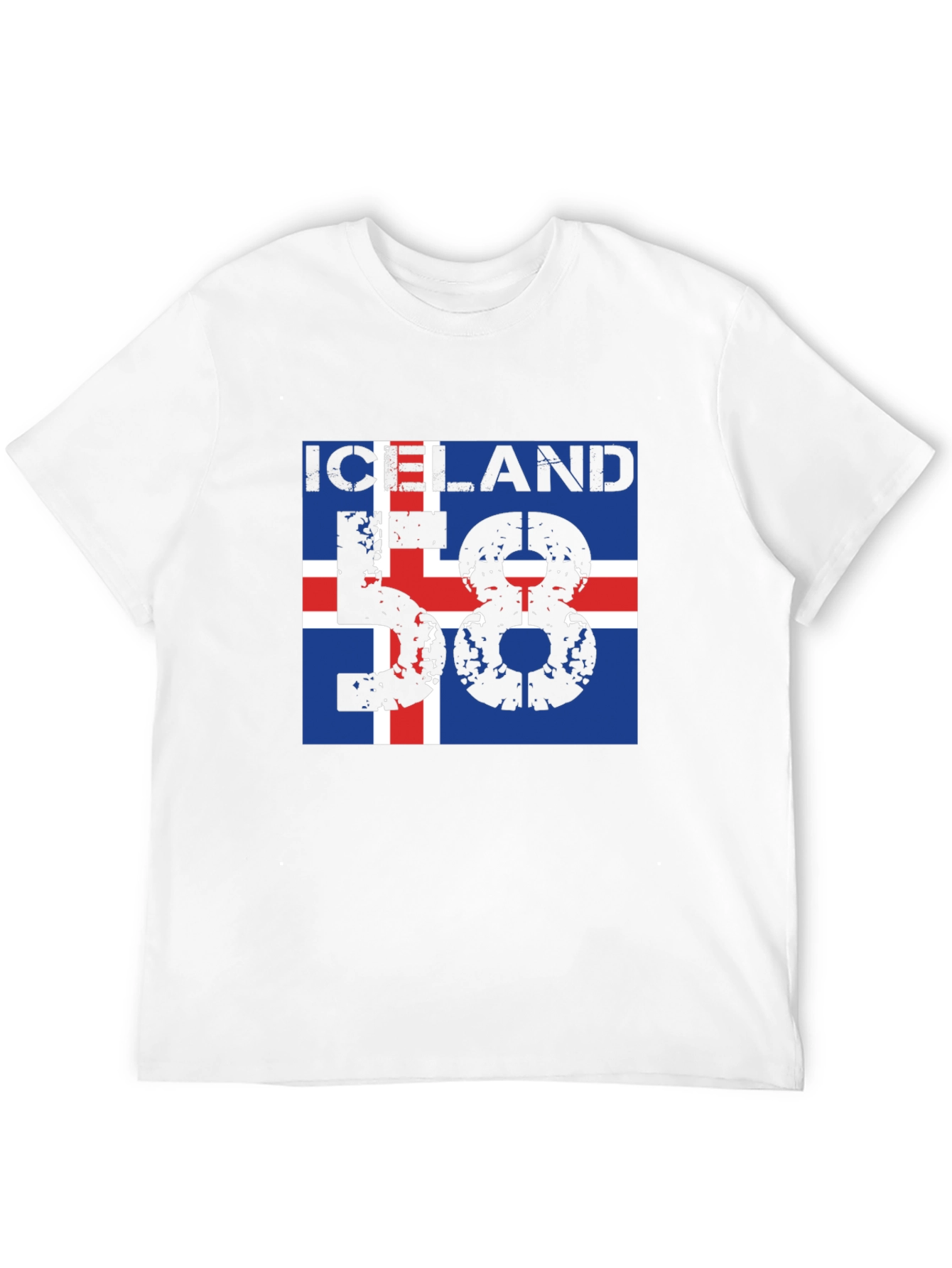 Iceland Flag Graphic T-Shirt - Black - 12