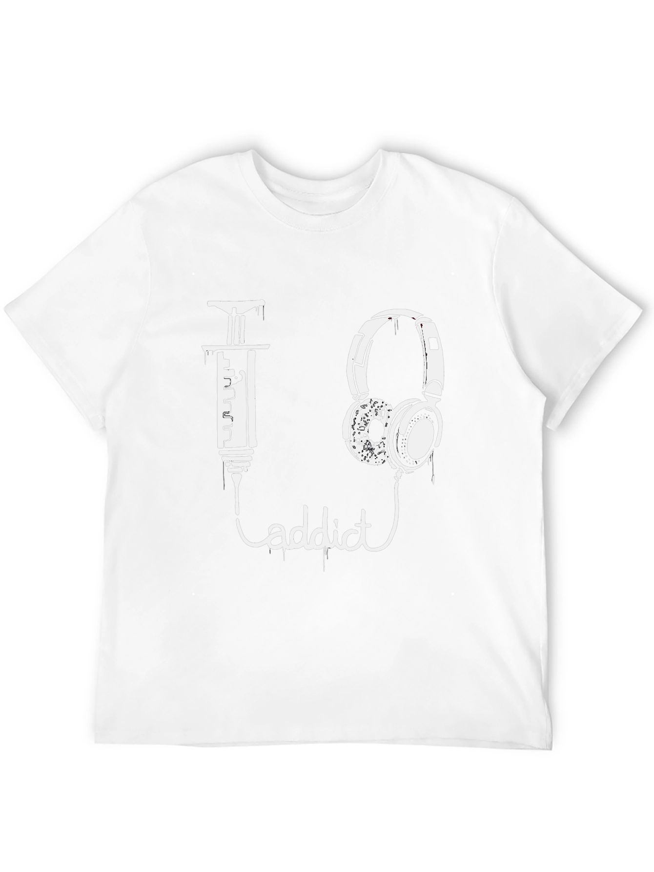 Black Music Addict Graphic T-Shirt - Black Cotton Tee view 12