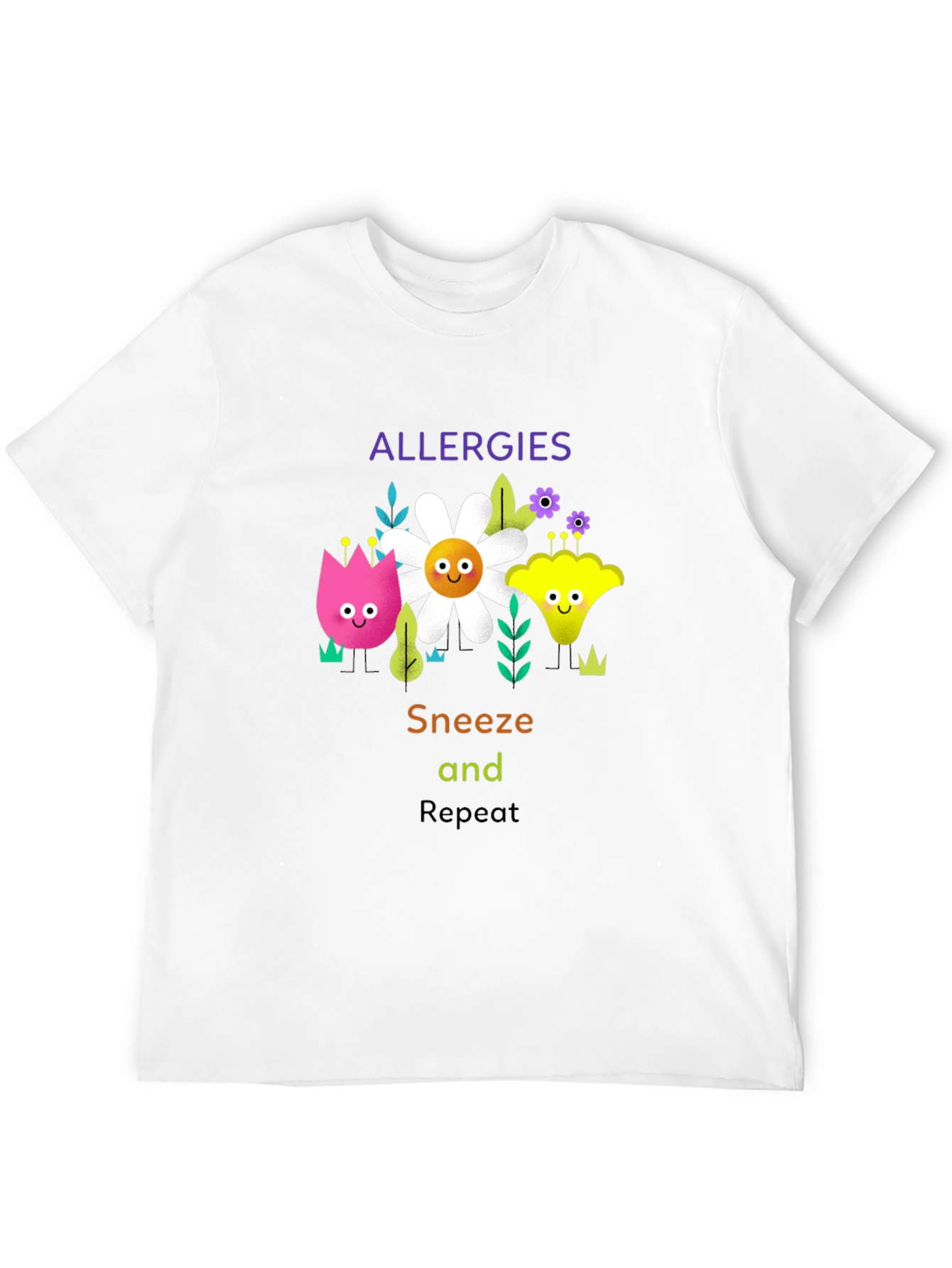 Black Allergies Sneeze Repeat Graphic T-Shirt view 12