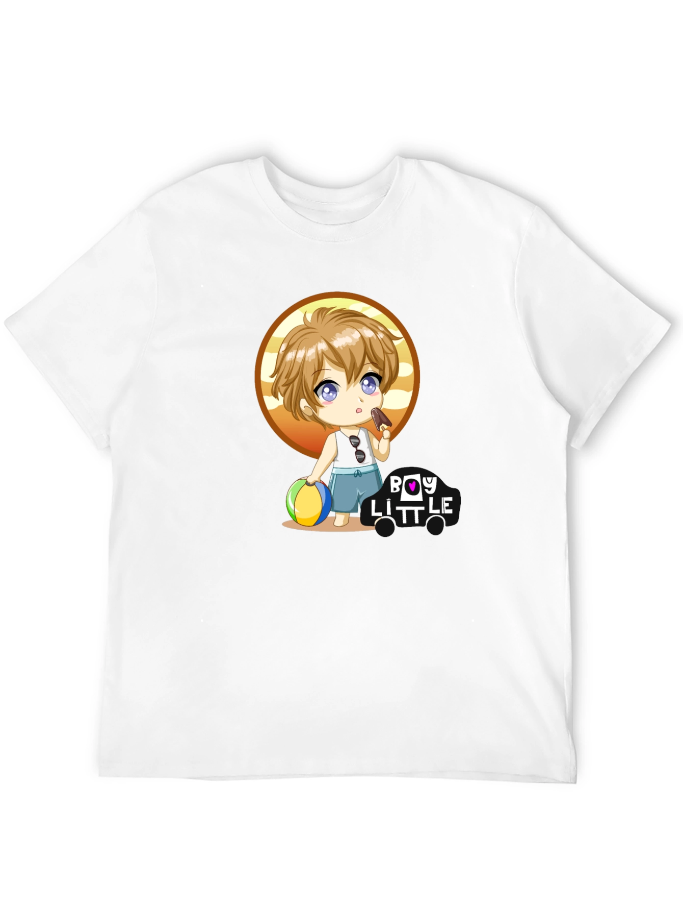 Black Boy Little Cartoon Graphic T-Shirt view 12
