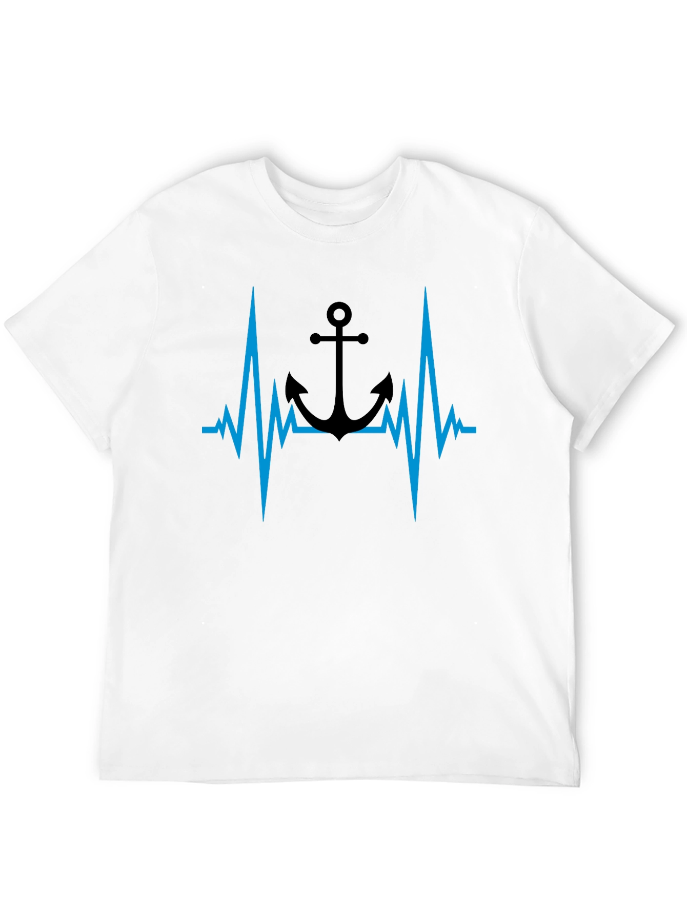 Black Anchor Heartbeat Graphic Tee view 12