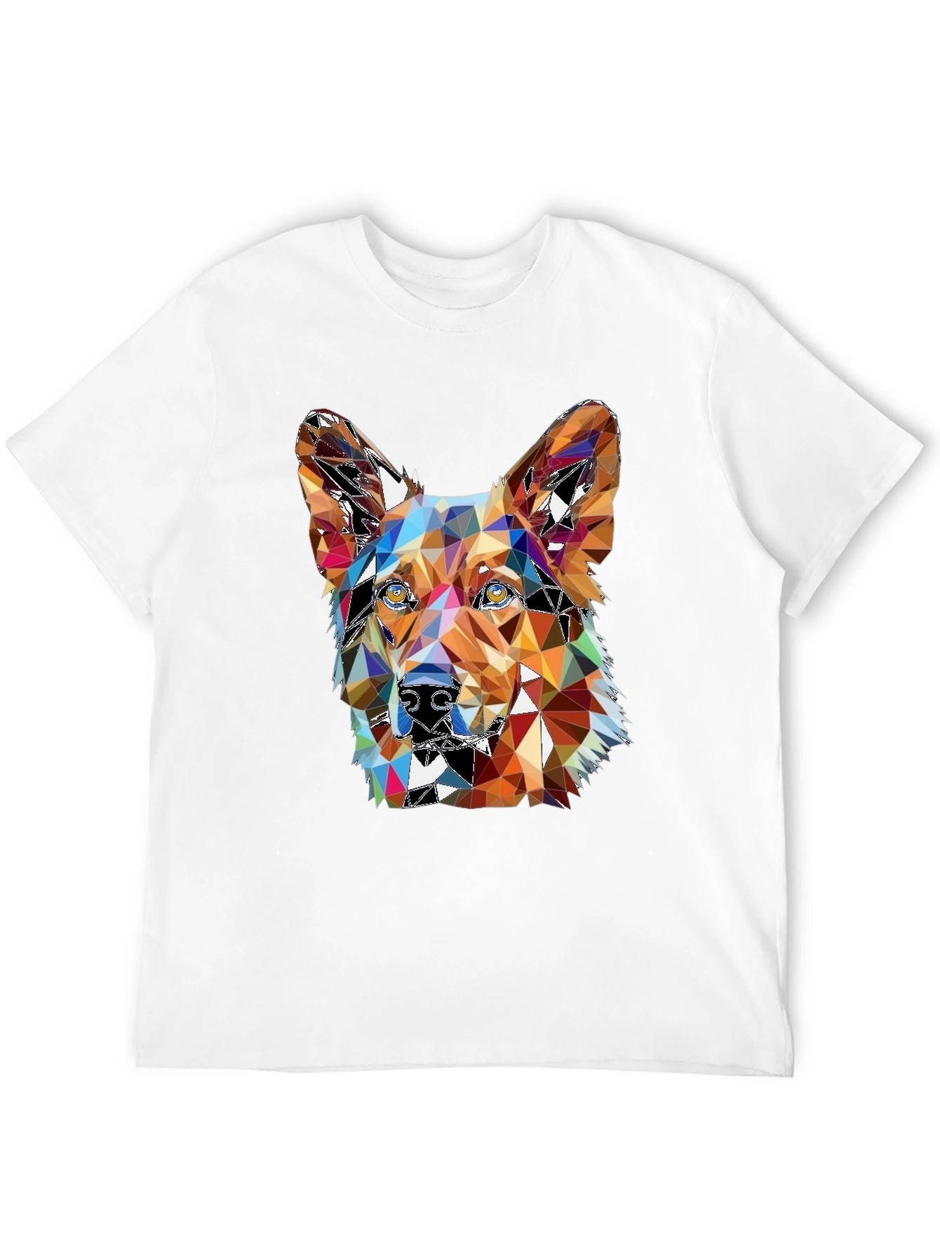 Black Geometric Dog T-Shirt - Artistic Graphic Tee view 12