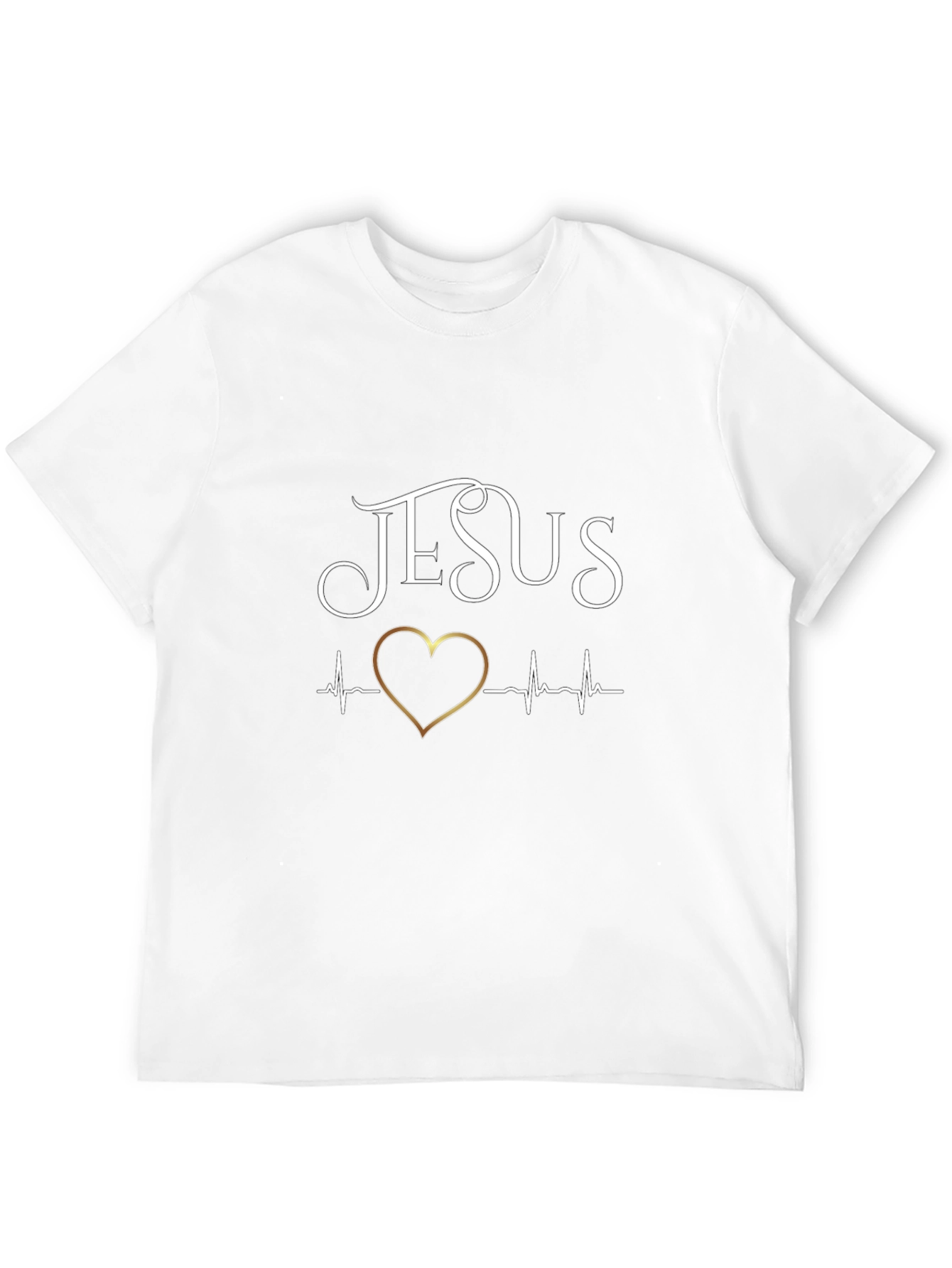 Black Jesus Heartbeat Graphic Tee - Black T-Shirt view 12
