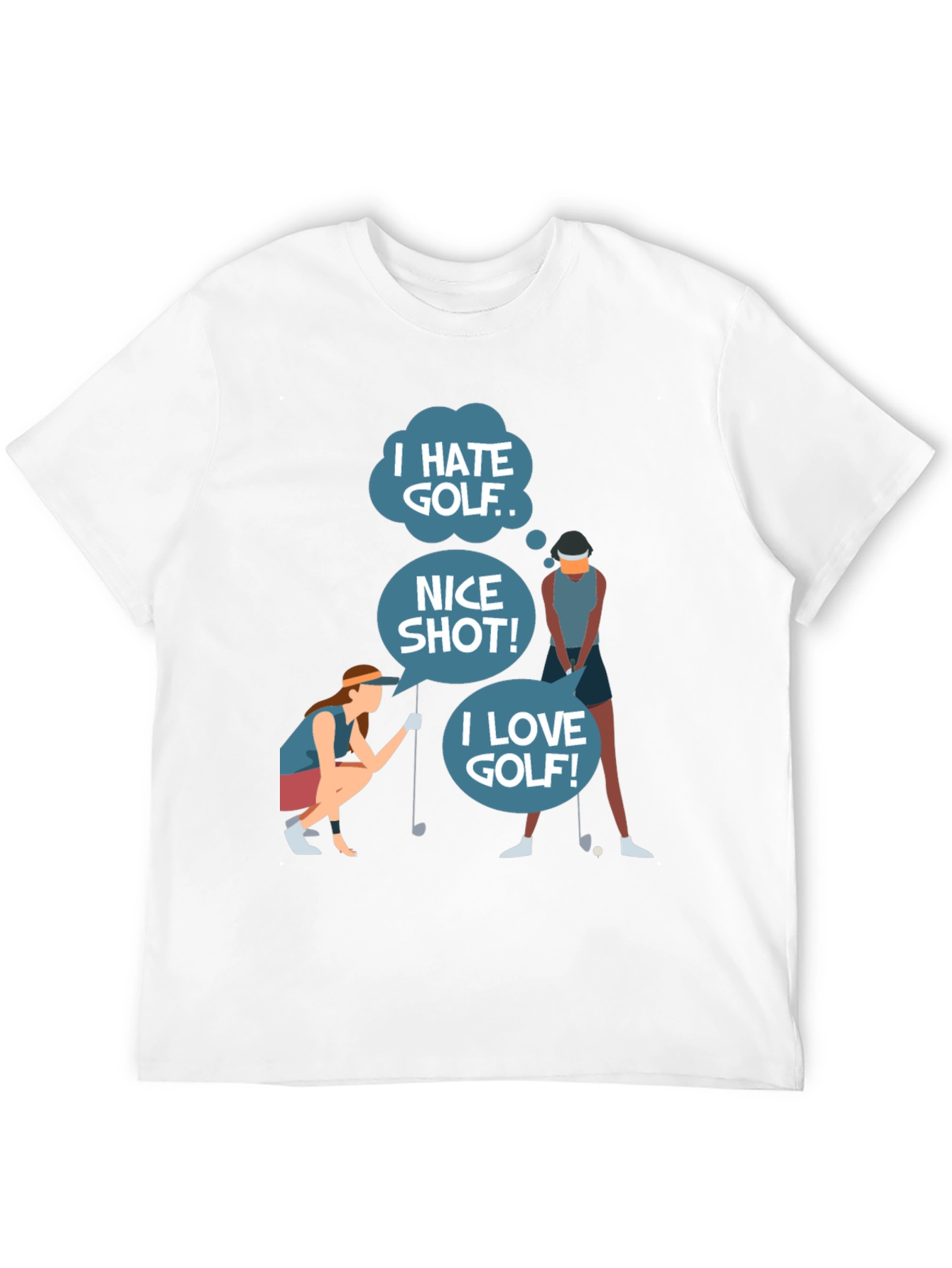 Black Golf Humor Tee: I Hate, Nice Shot, I Love Golf view 12