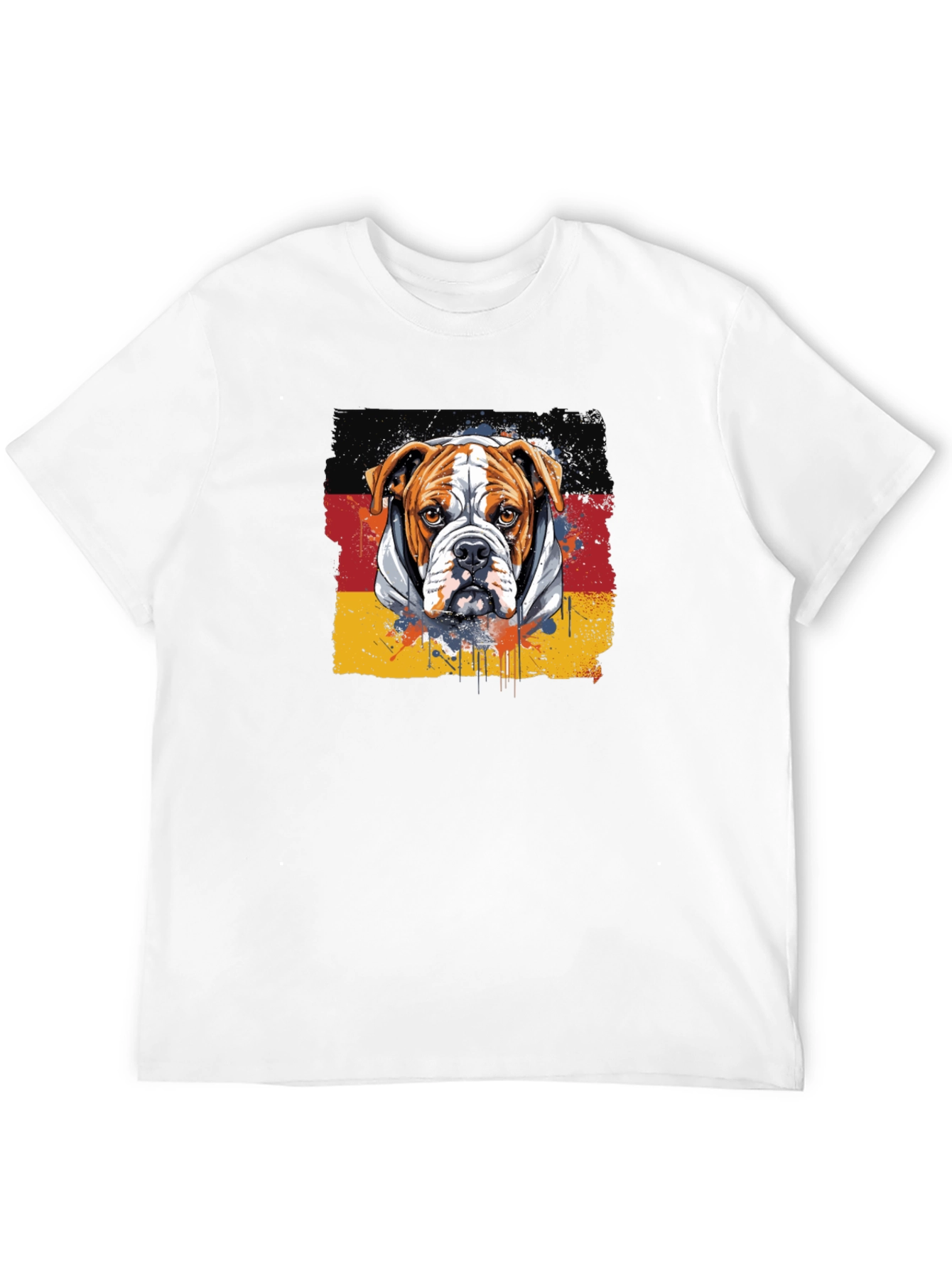 Black Bulldog Germany Flag Graphic T-Shirt view 12