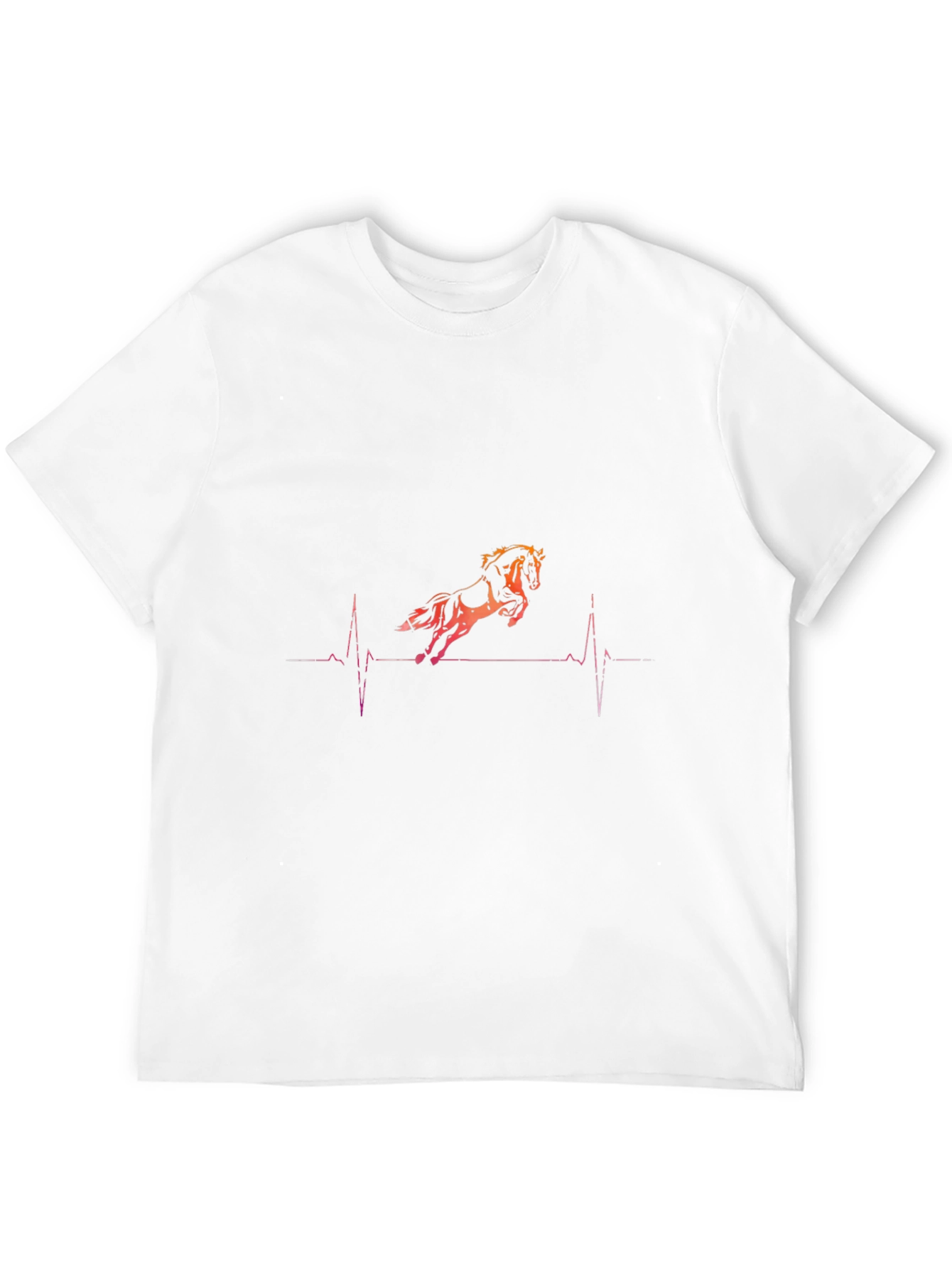 Black Horse Heartbeat Graphic Tee - Black Cotton T-Shirt view 12