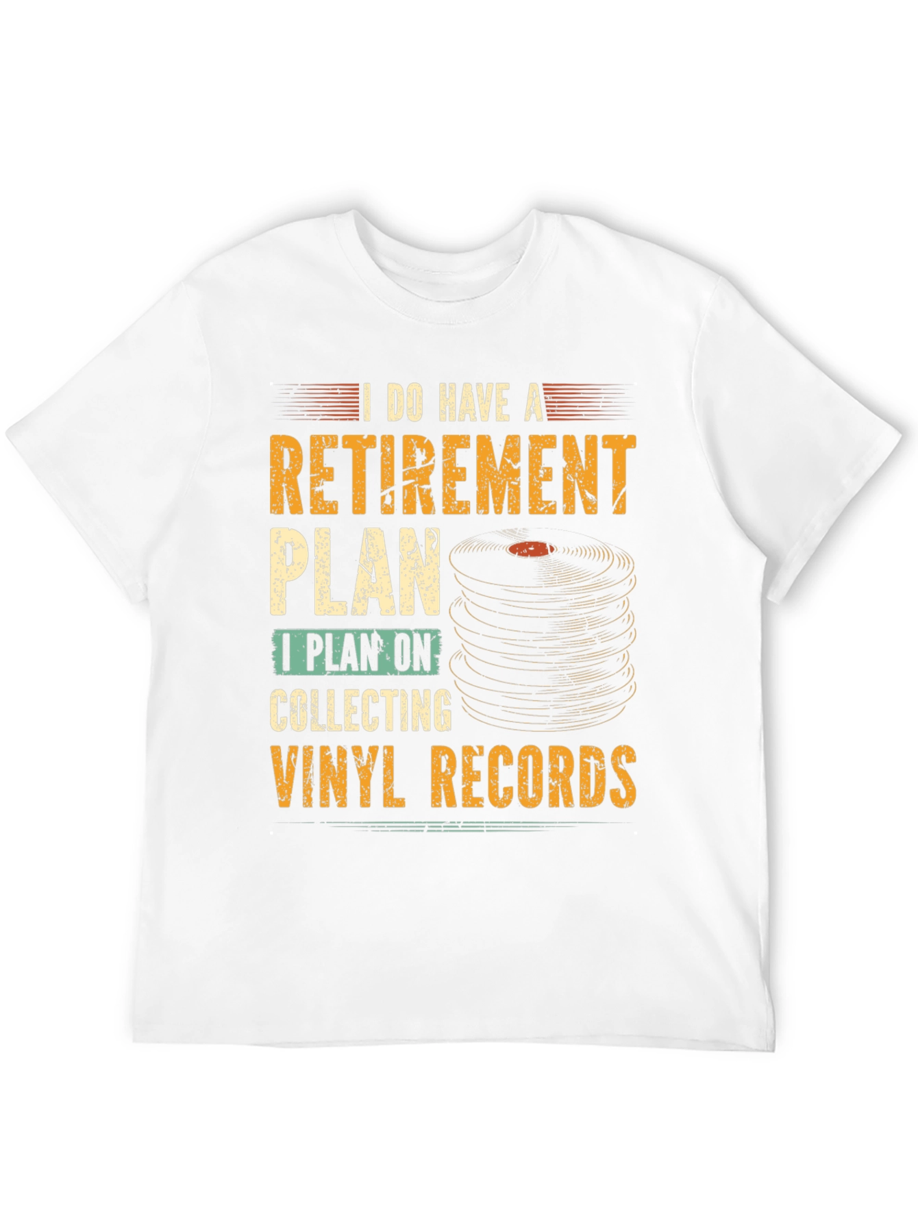 Black Retirement Vinyl Record Collector T-Shirt view 12