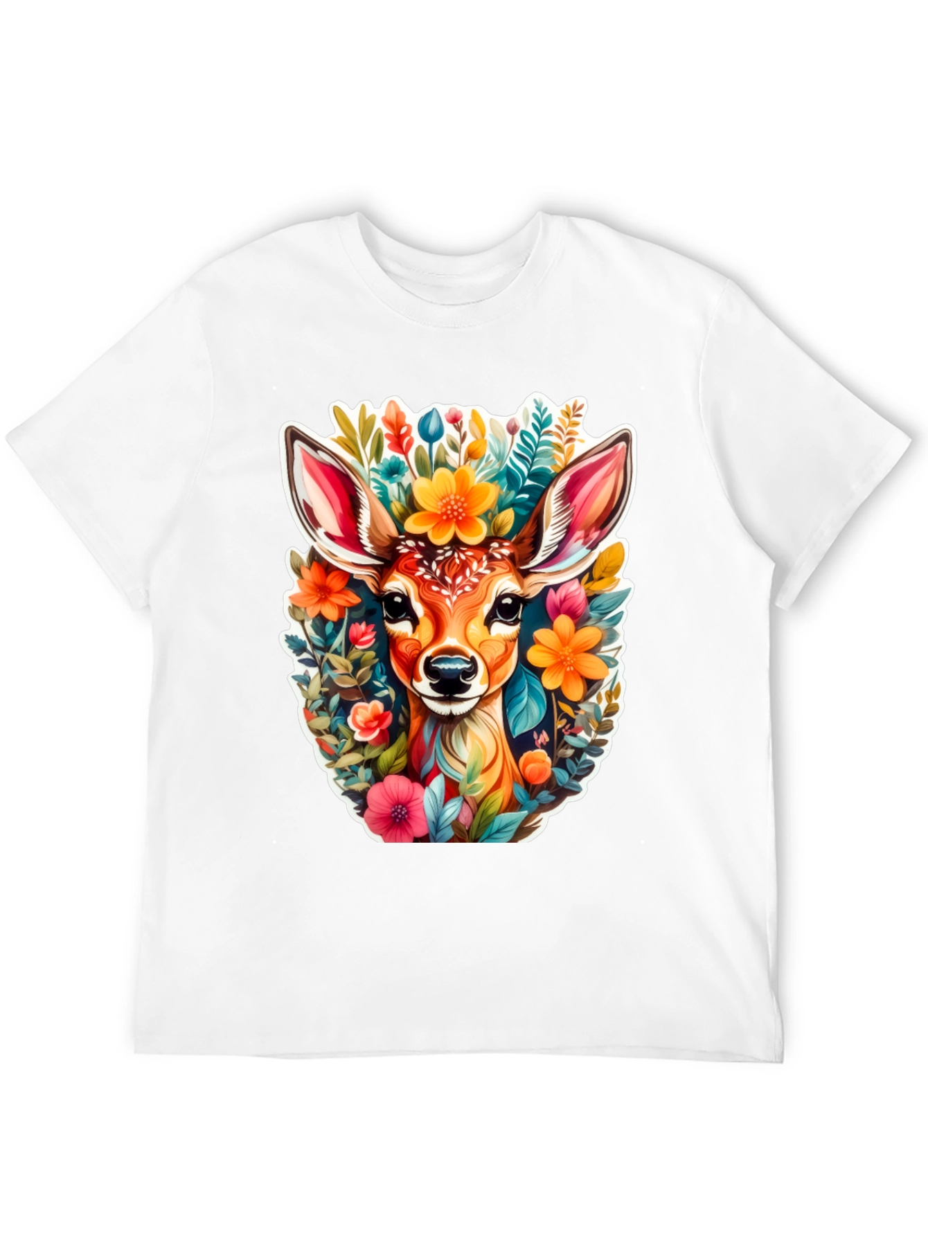 Black Deer & Floral Graphic Tee - Stylish Comfort view 12